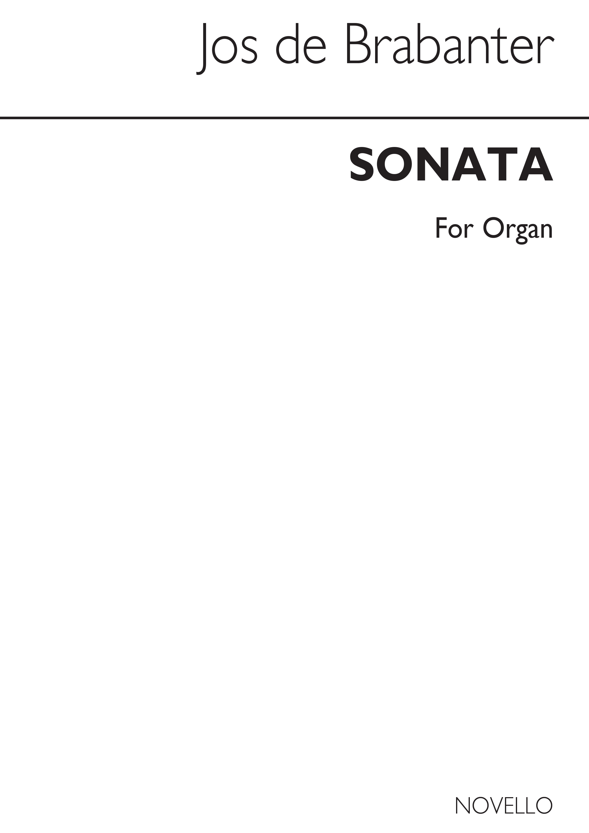 Jos De Brabanter: Sonata Organ: Organ: Instrumental Work