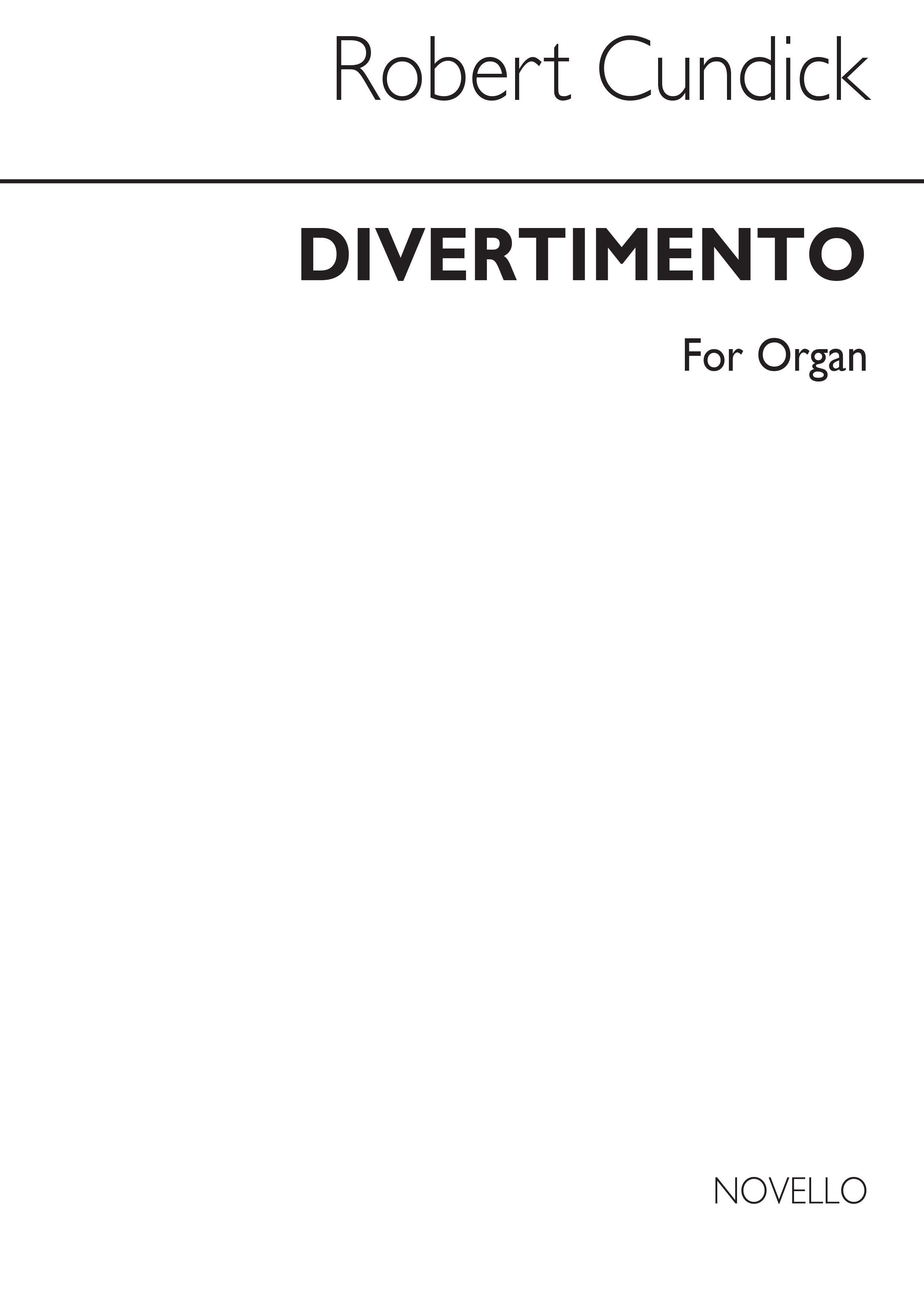 Robert Cundick: Divertimento for Organ: Organ: Instrumental Work