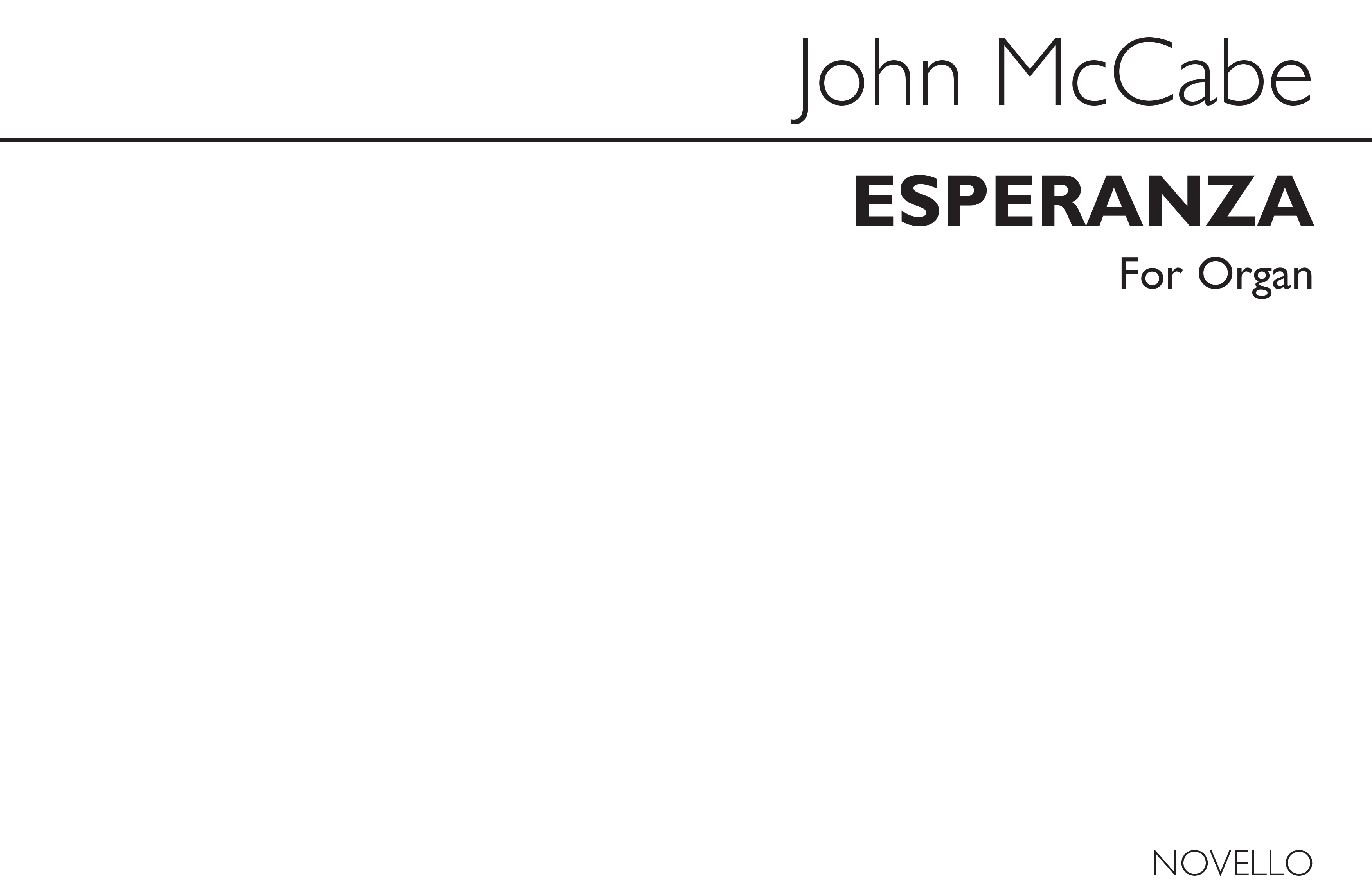 John McCabe: Esperanza for Organ: Organ: Instrumental Work