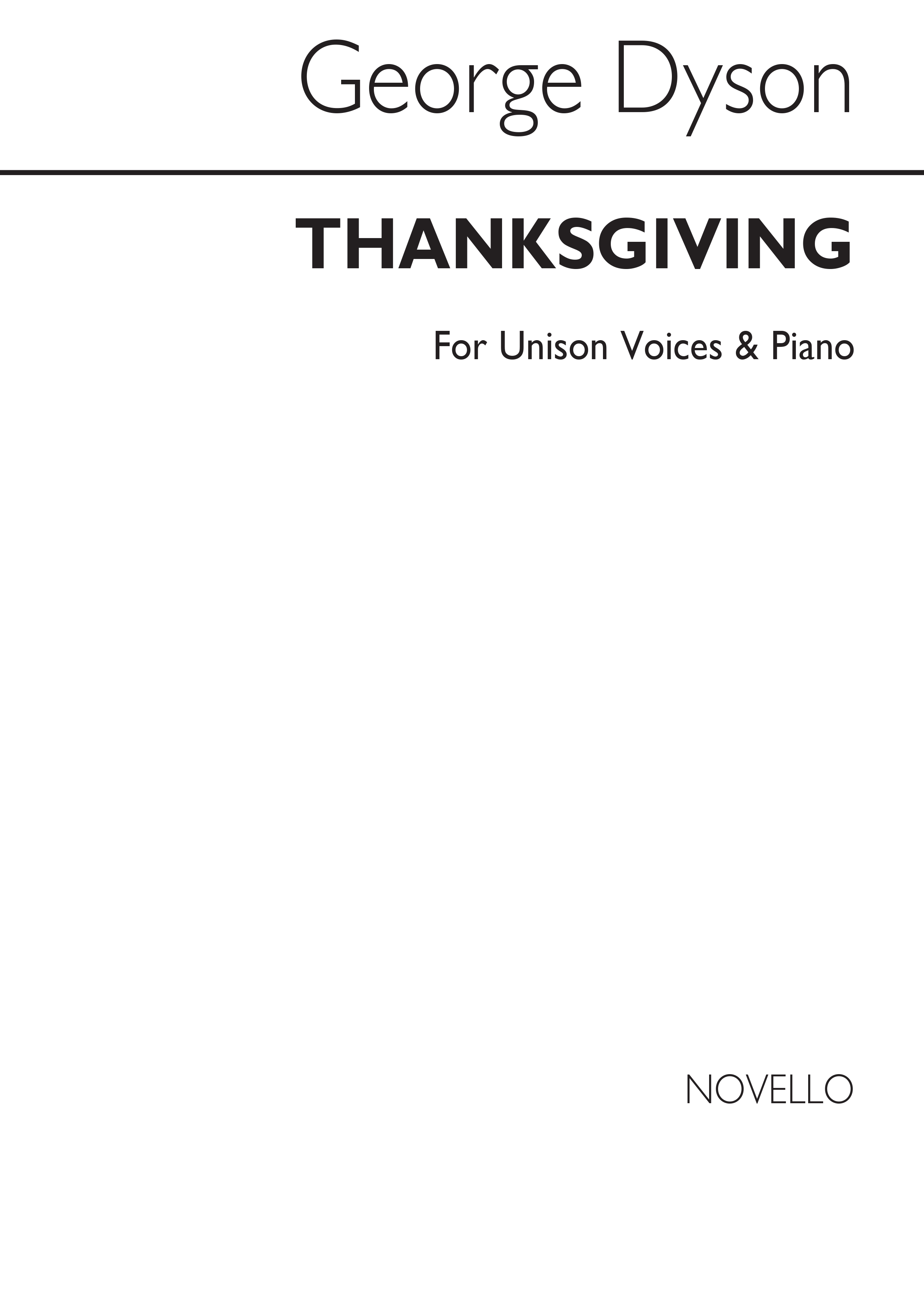 George Dyson: Thanksgiving: Voice: Vocal Score