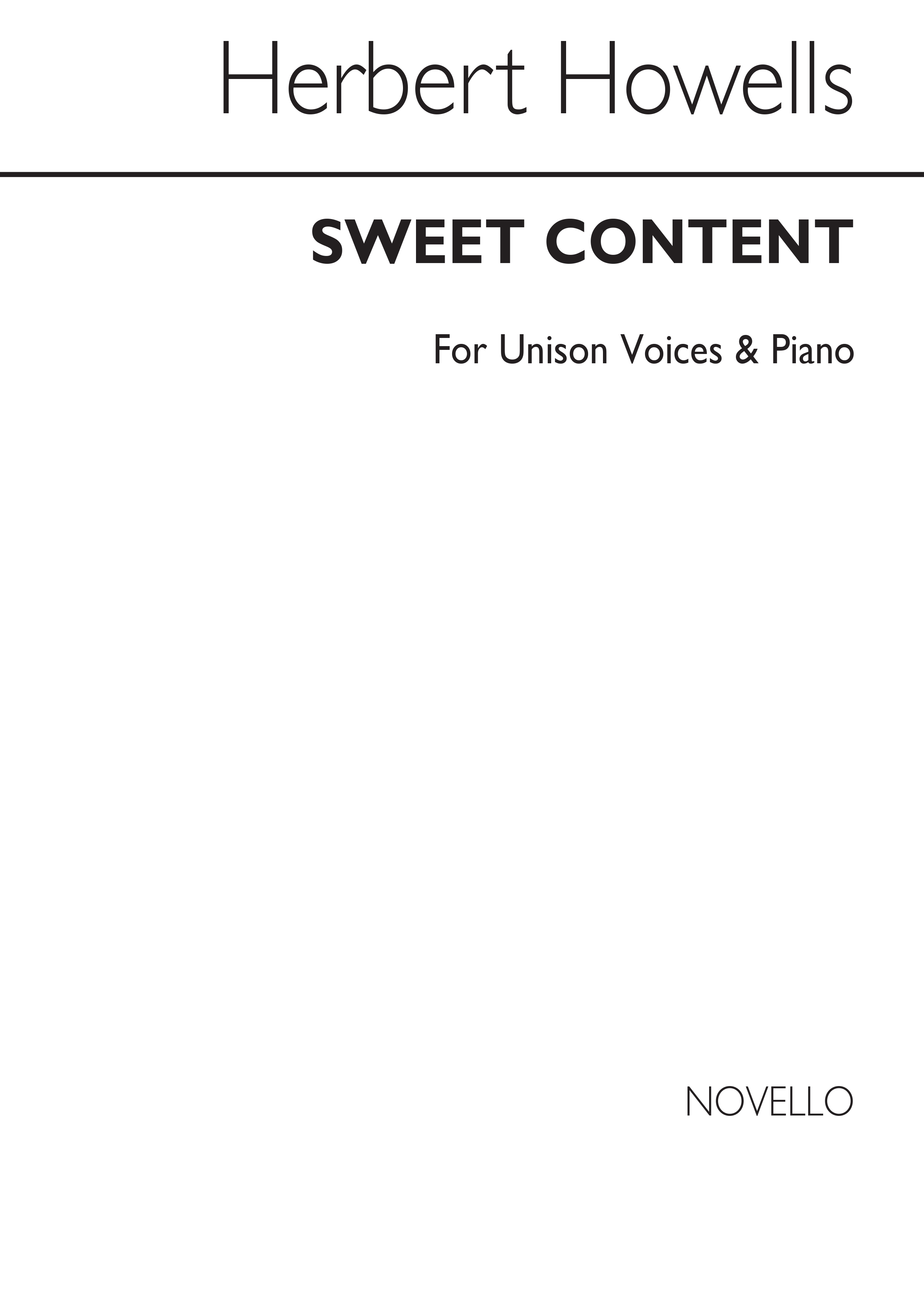 Herbert Howells: Sweet Content: Voice: Vocal Score