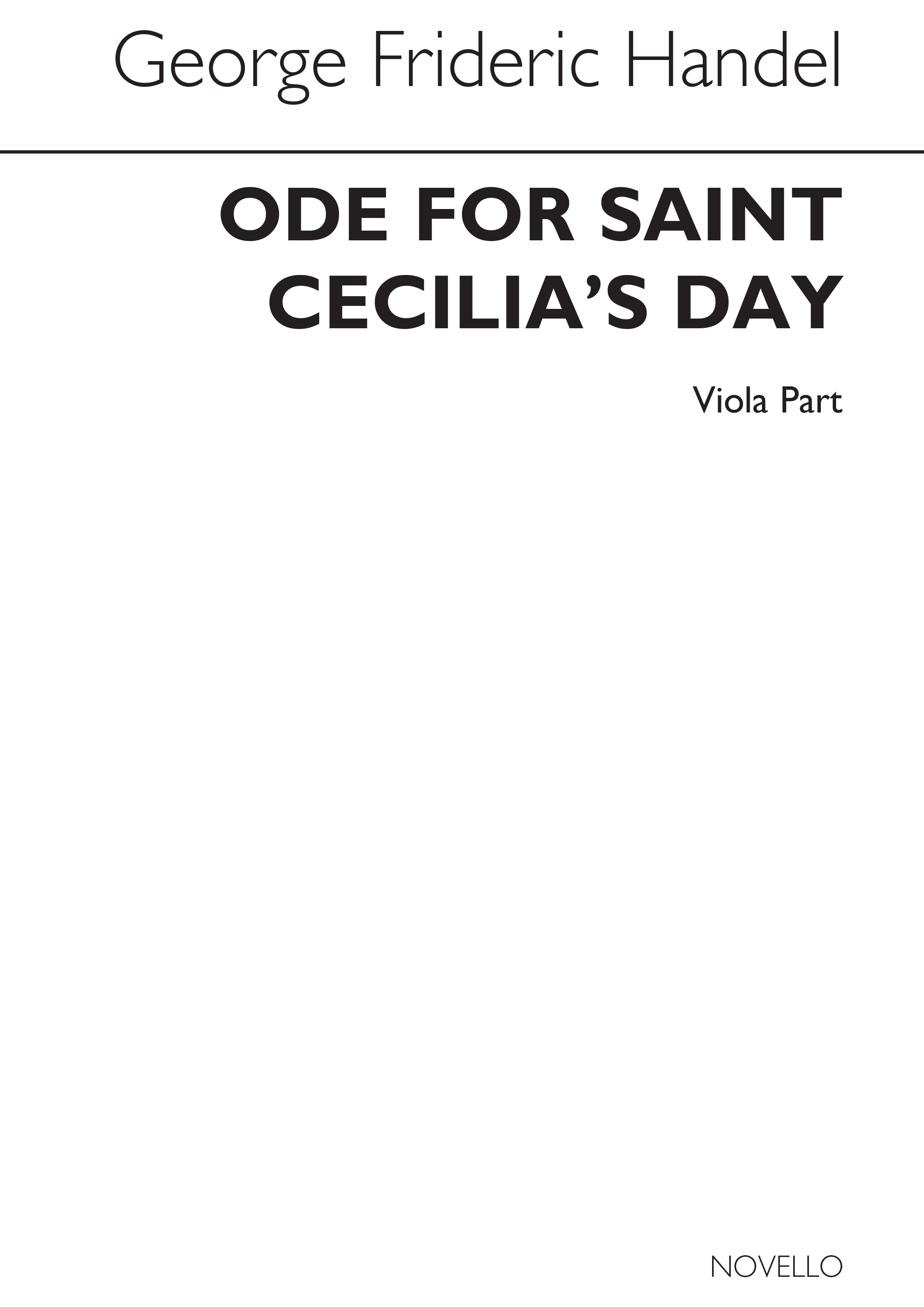 Georg Friedrich Hndel: Ode For Saint Cecilia's Day: Viola: Part