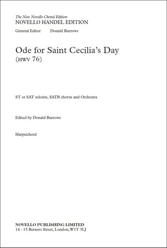 Georg Friedrich Hndel: Ode For Saint Cecilia's Day: Harpsichord: Part