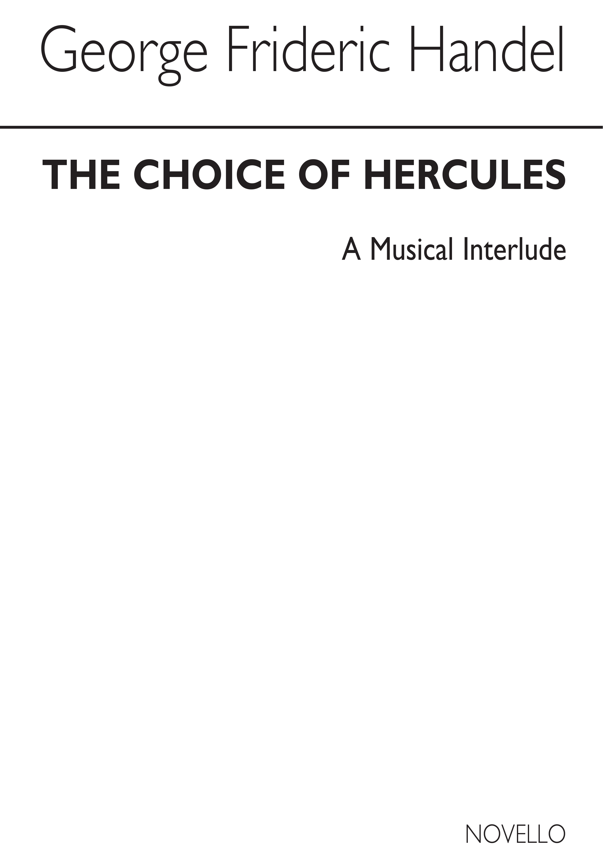 Georg Friedrich Hndel: The Choice of Hercules (SATB): SATB: Vocal Score