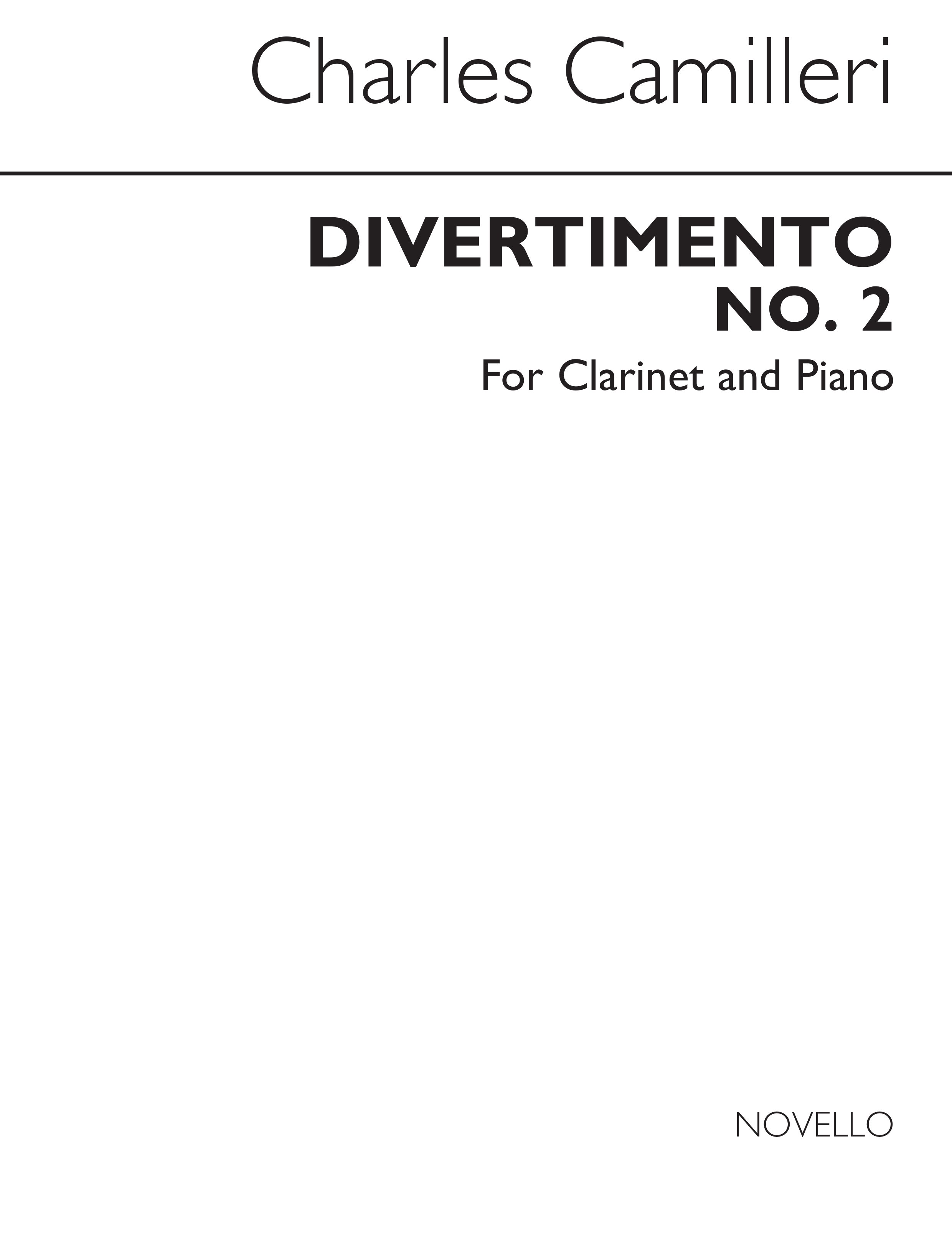 Charles Camilleri: Divertimento No.2 for Clarinet and P.: Clarinet: Instrumental