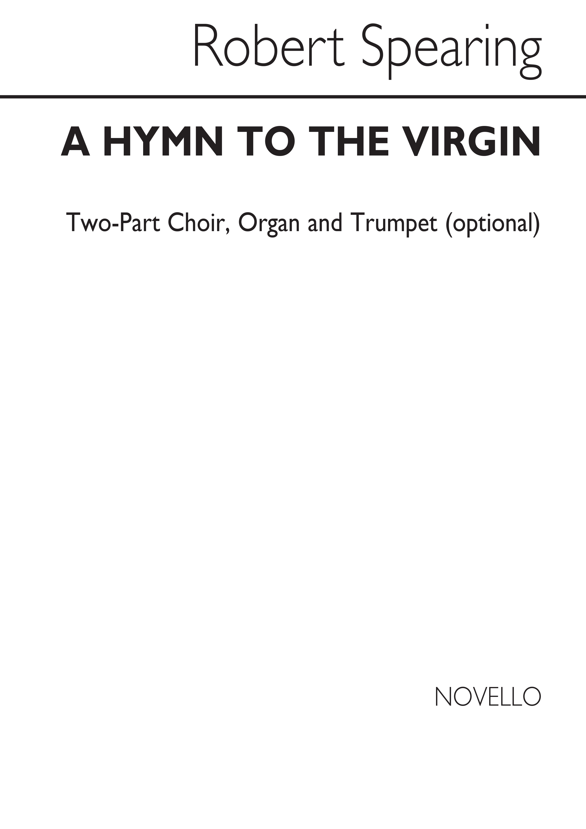 Sokolow: Hymn To The Virgin: 2-Part Choir: Instrumental Work