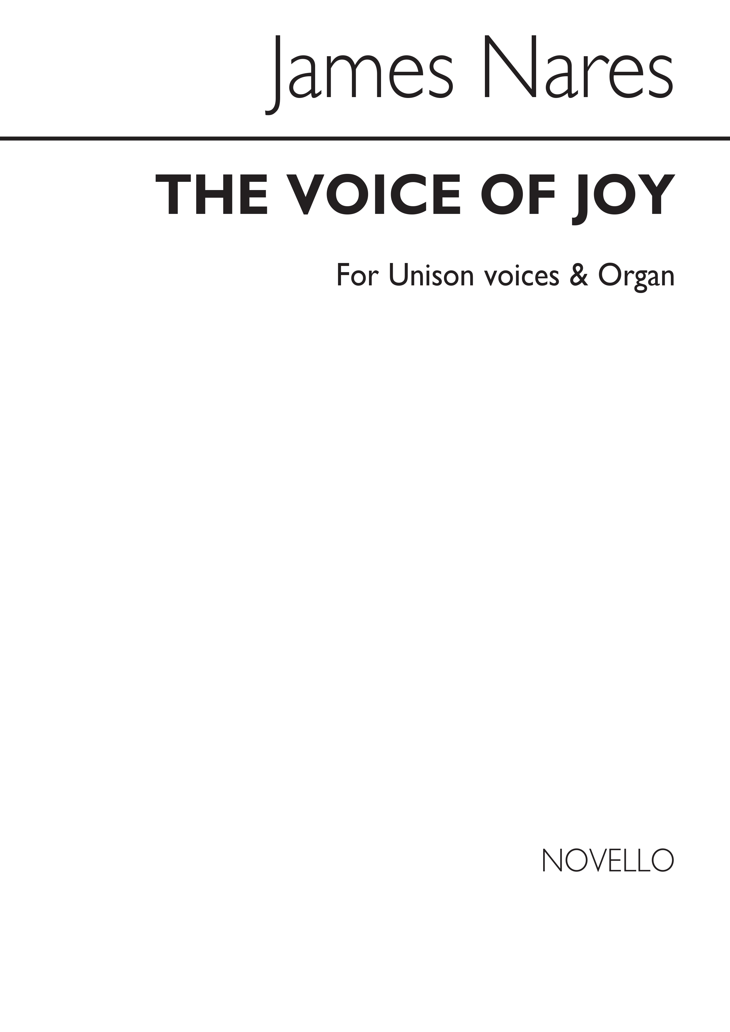 James Nares: The Voice Of Joy: Soprano: Vocal Score