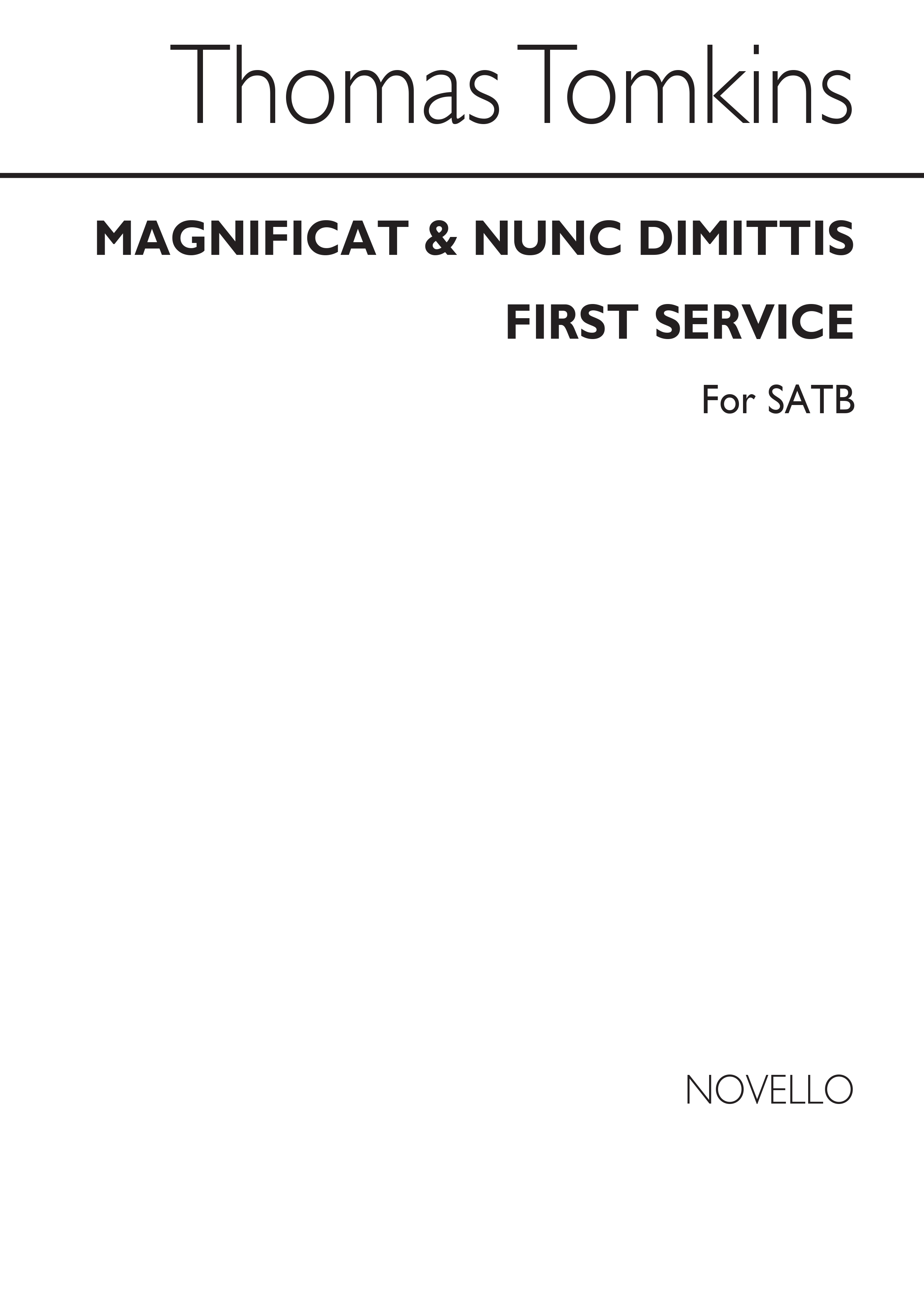 Thomas Tomkins: Magnificat & Nunc Dimittis First Service: SATB: Vocal Score