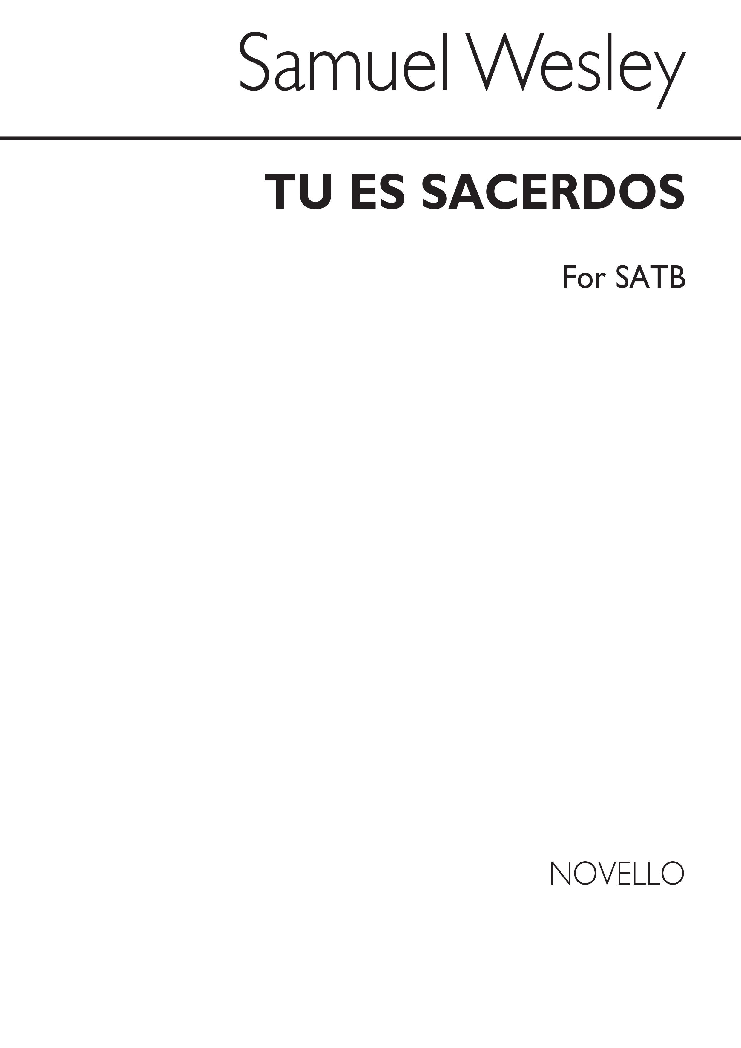 Samuel Wesley: Es Sacerdos: SATB: Vocal Score