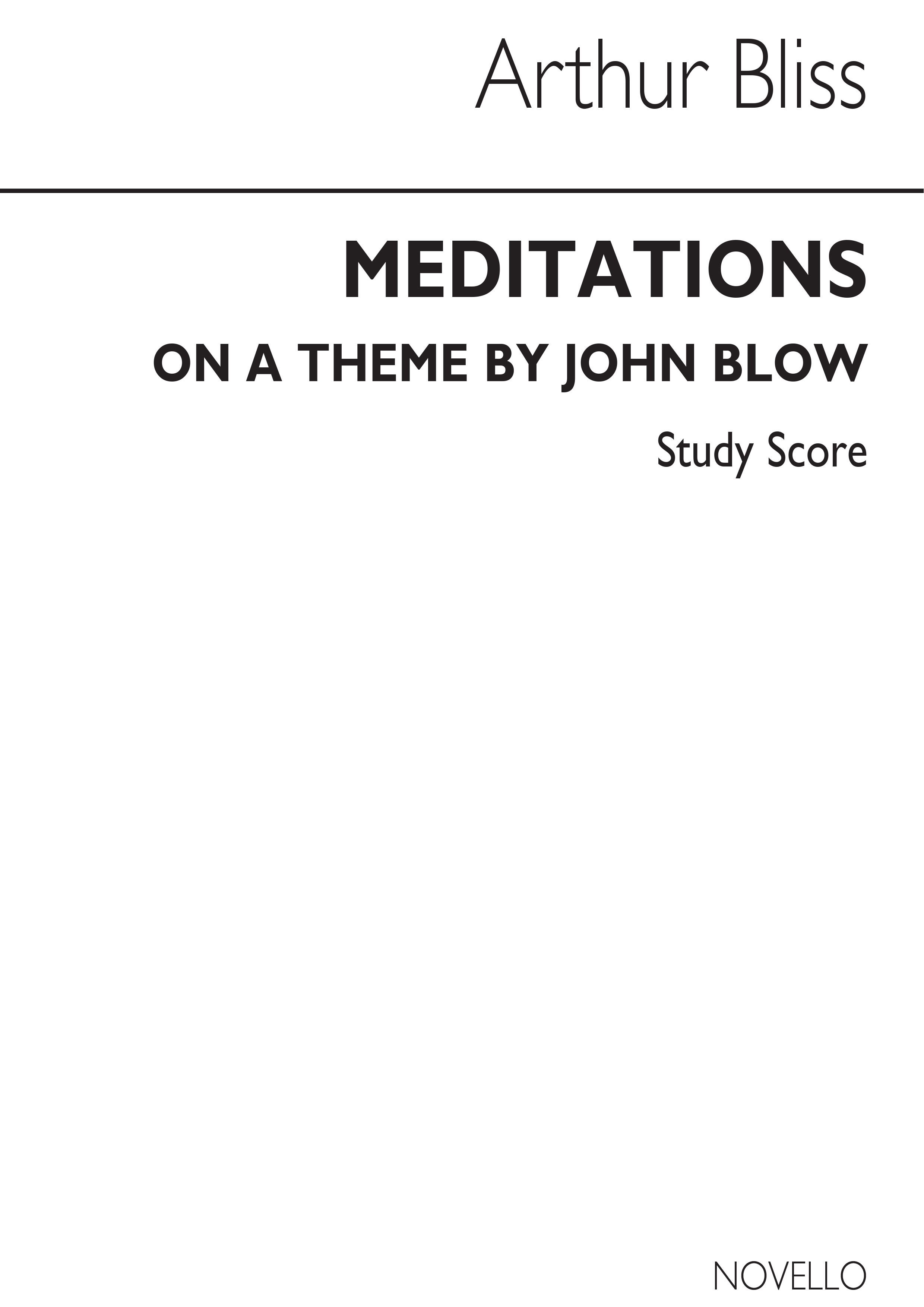 Arthur Bliss: Meditations On A Theme By Blow: Orchestra: Miniature Score