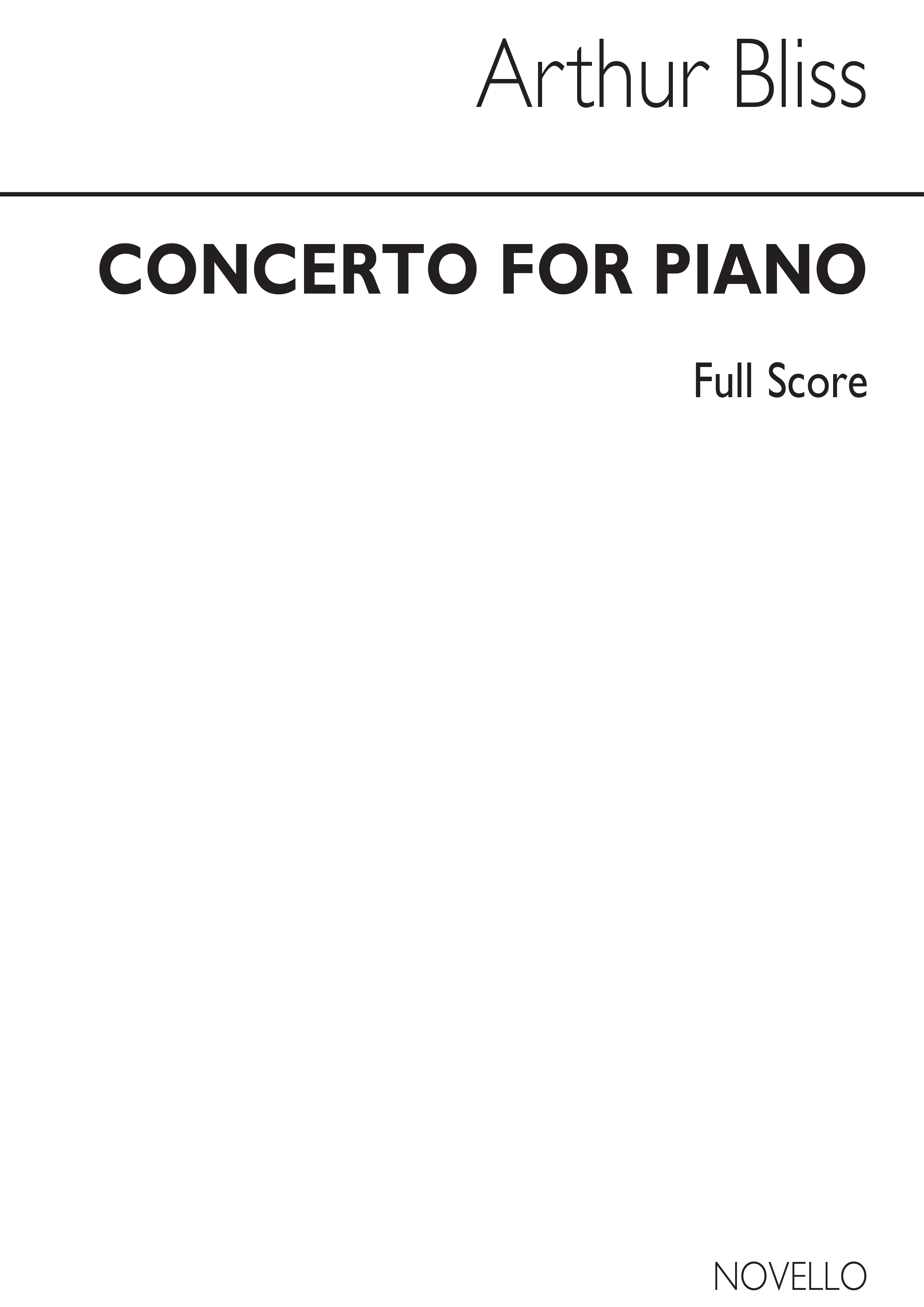 Arthur Bliss: Concerto For Piano (Miniature Score): Piano: Miniature Score