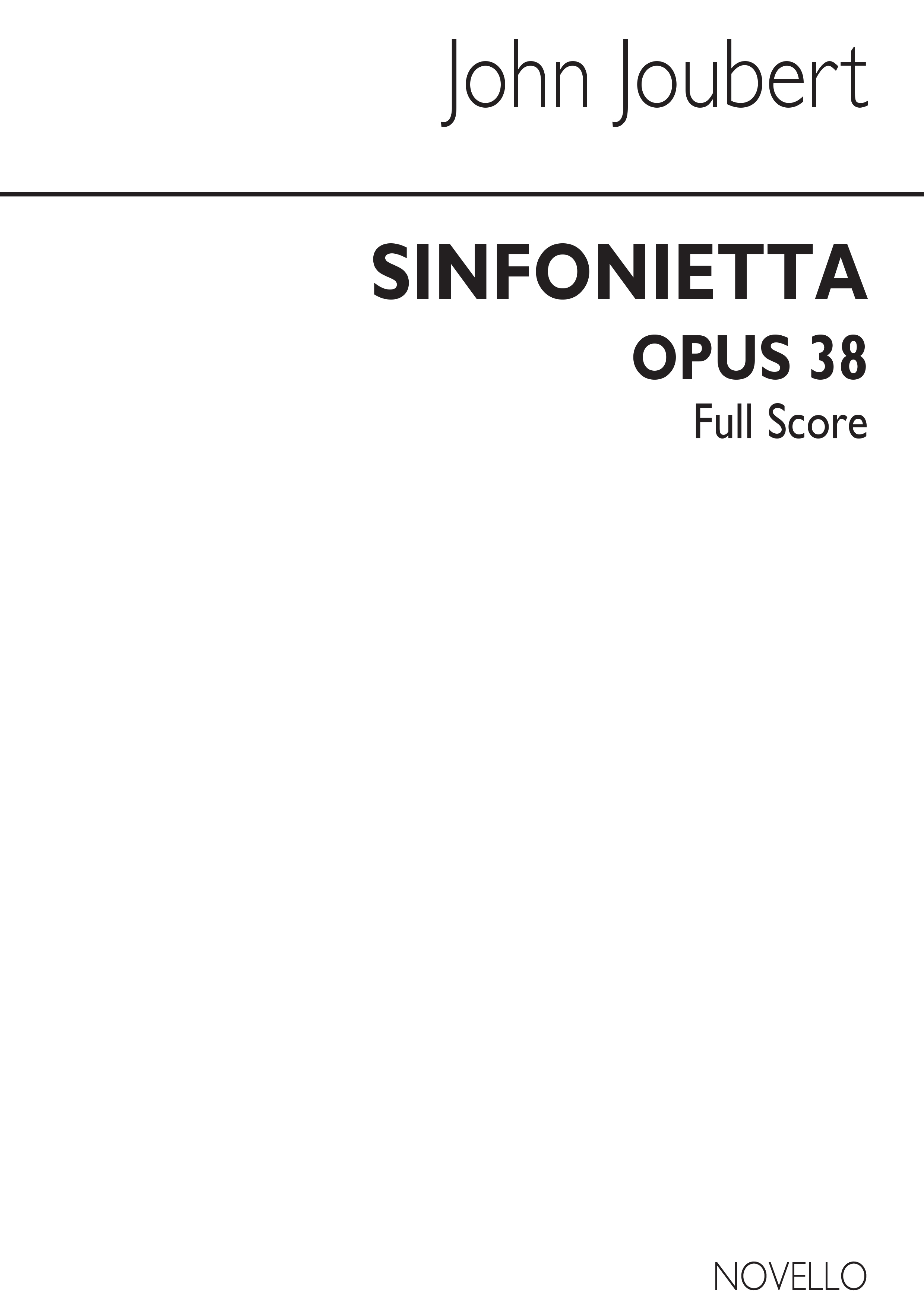 John Joubert: Sinfonietta Op.38: Orchestra: Study Score