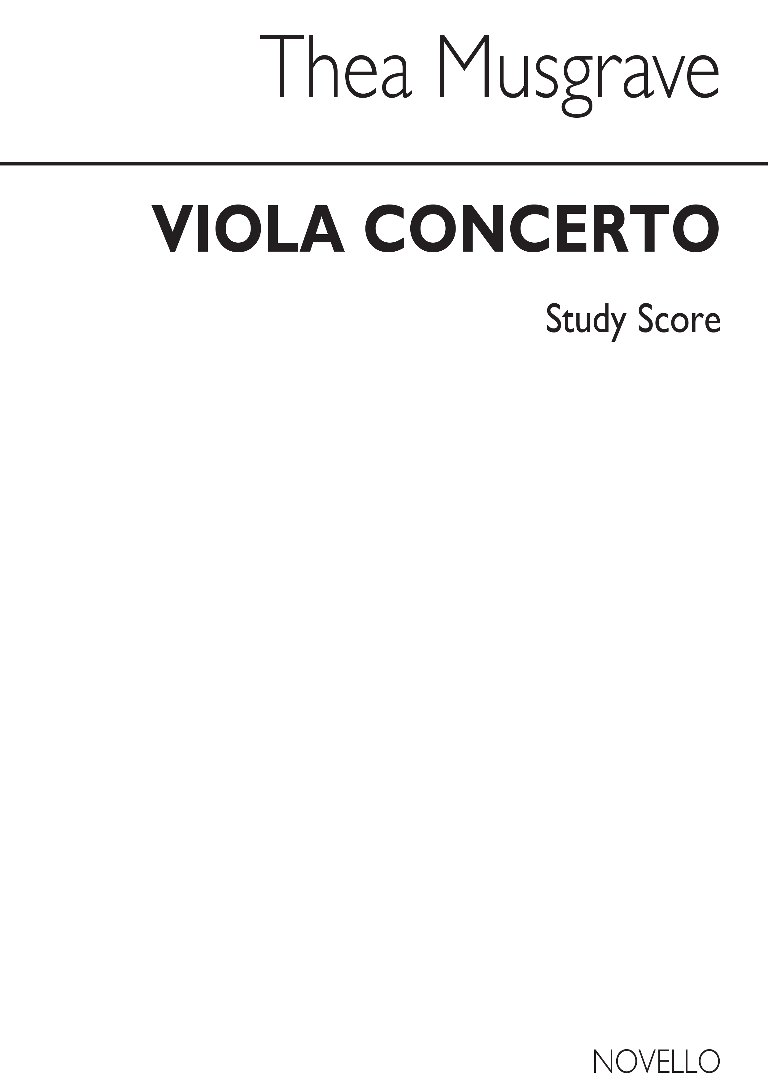 Thea Musgrave: Concerto For Viola: Viola: Study Score