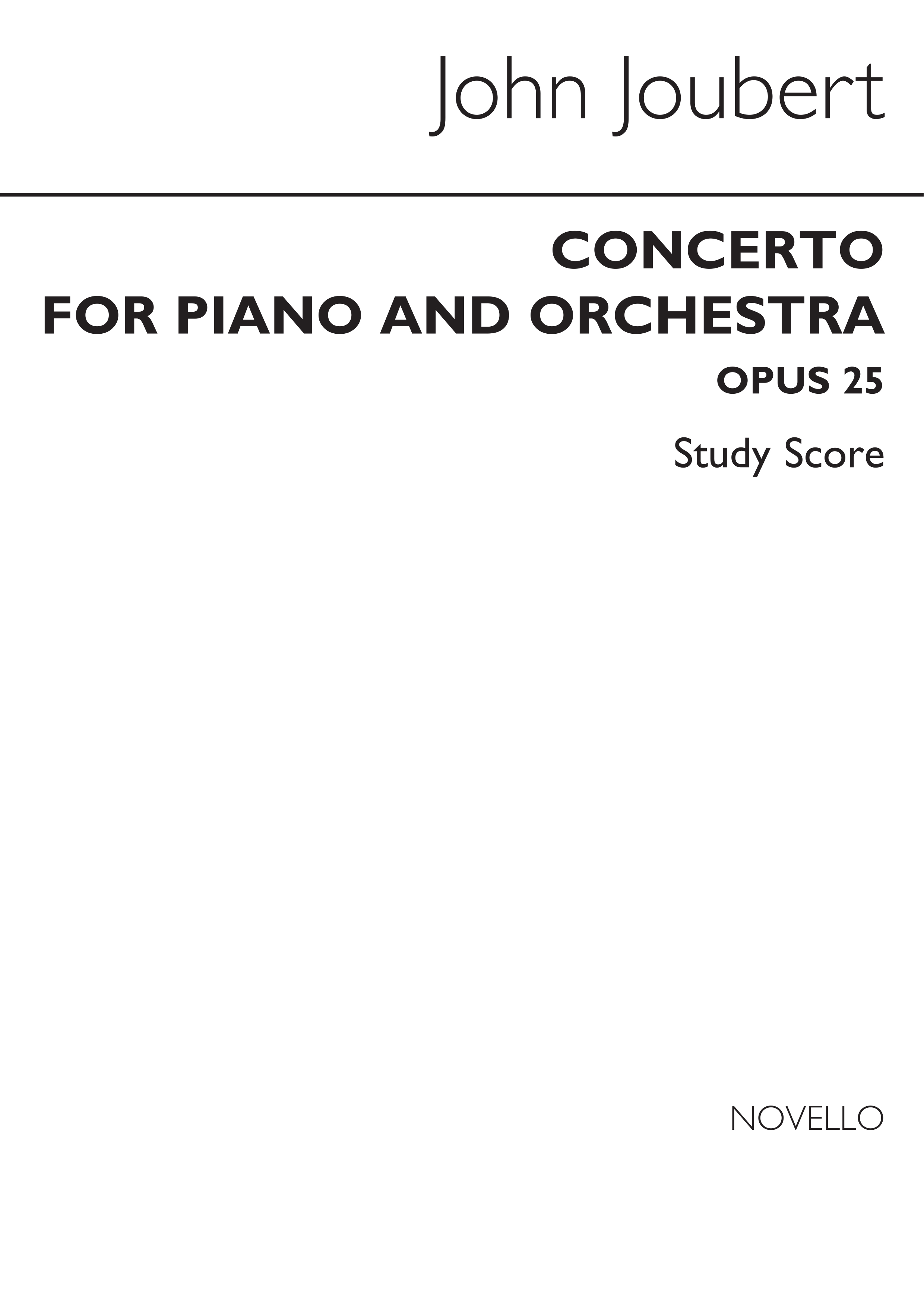 John Joubert: Concerto For Piano & Orchestra: Piano: Study Score