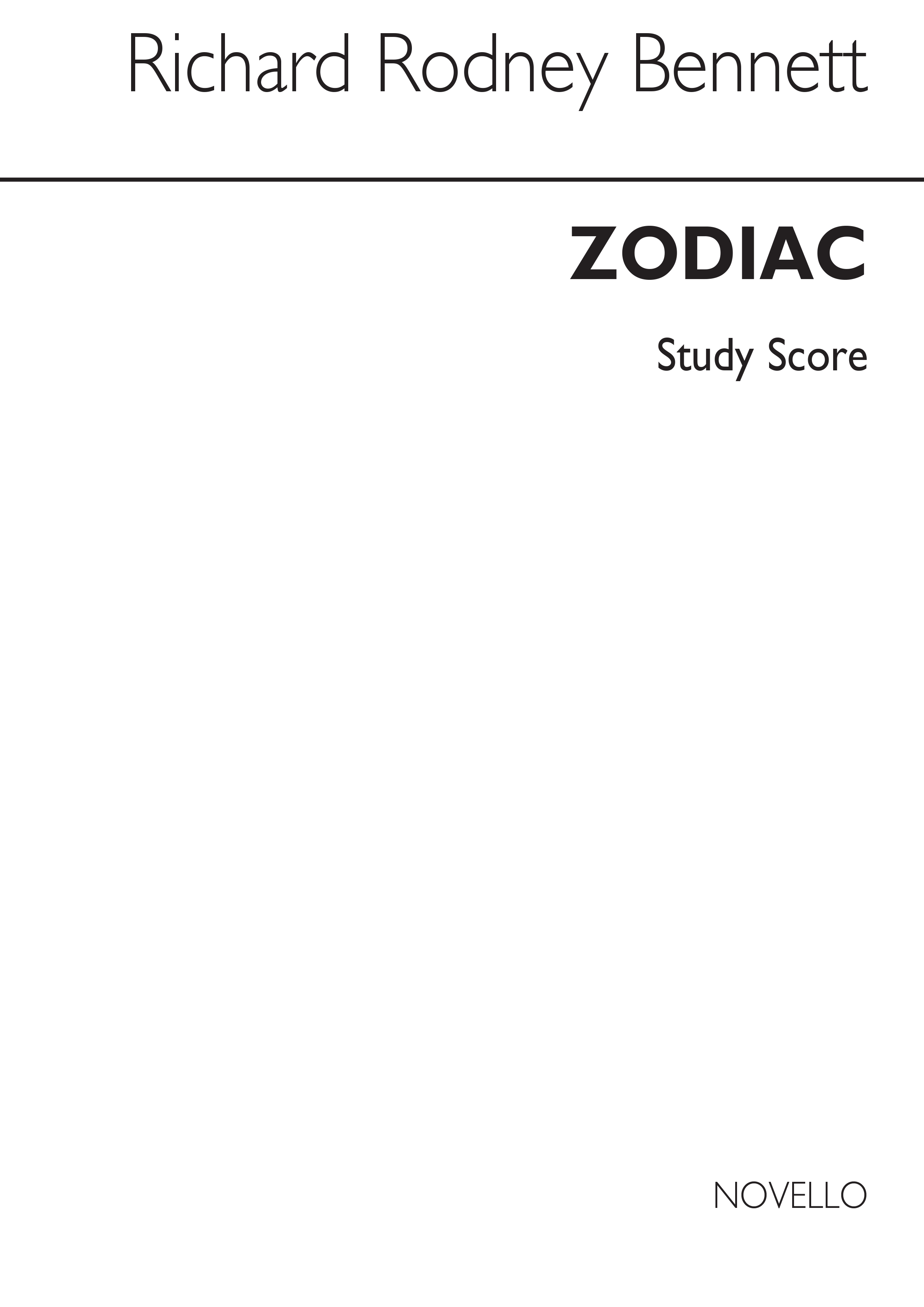 Richard Rodney Bennett: Zodiac: Orchestra: Study Score