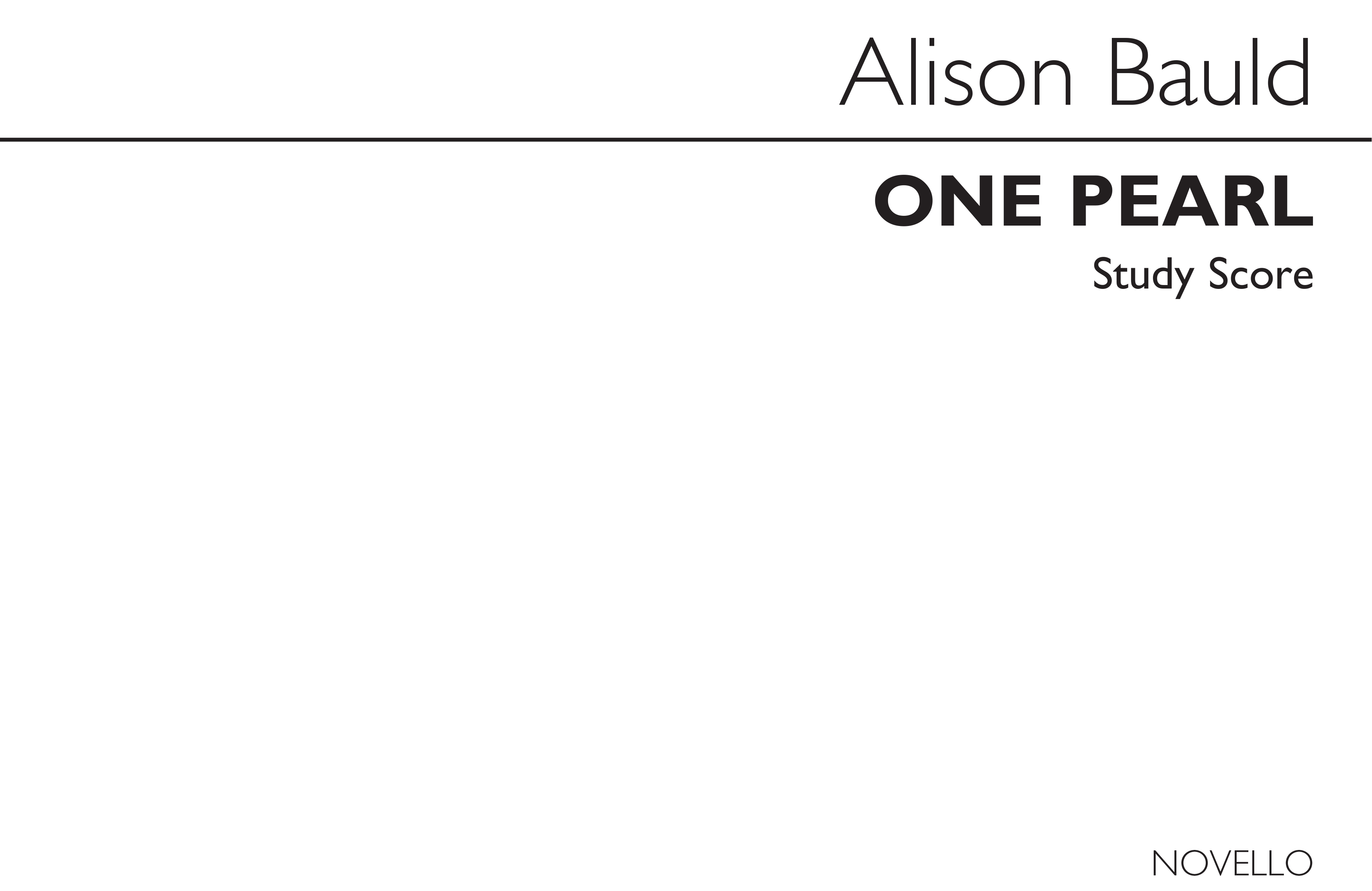 Alison Bauld: One Pearl: Soprano: Study Score