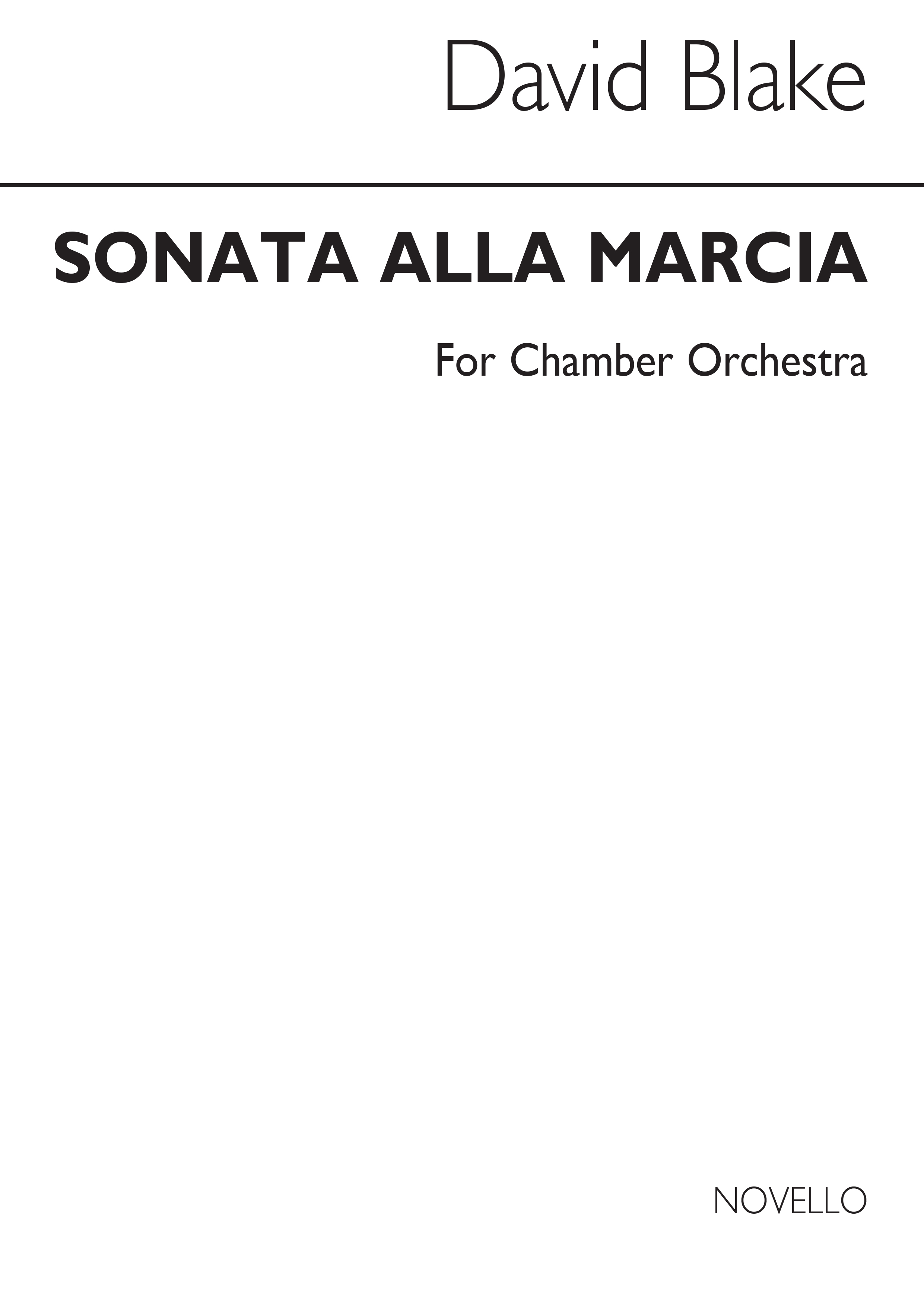 David Blake: Sonata Alla Marcia: Chamber Ensemble: Study Score
