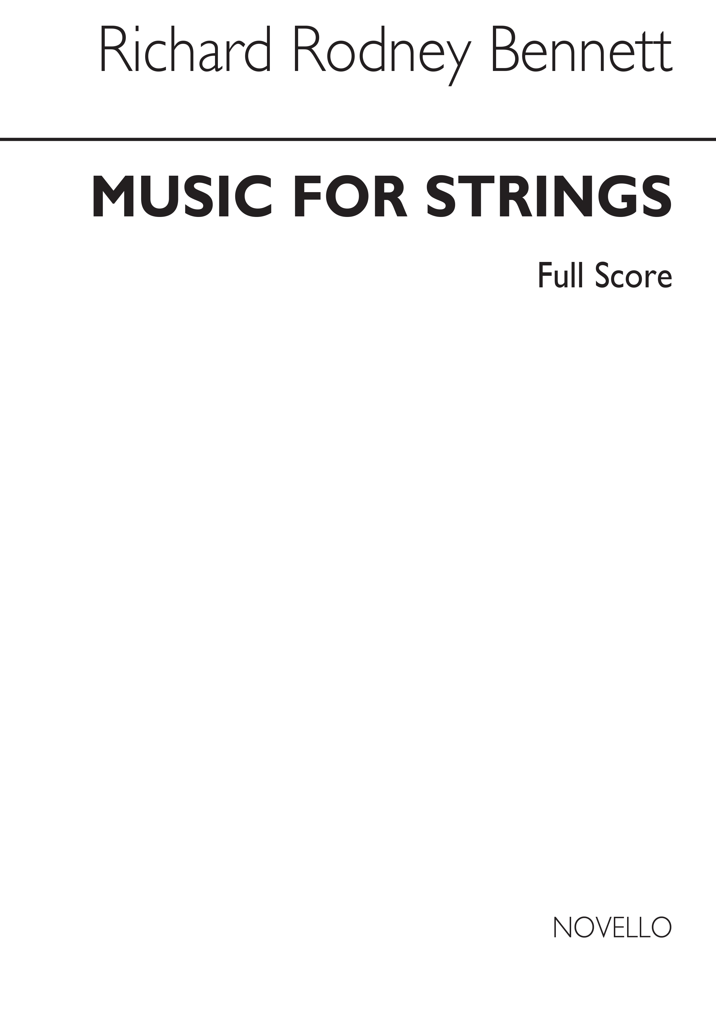 Richard Rodney Bennett: Music For Strings: String Ensemble: Study Score