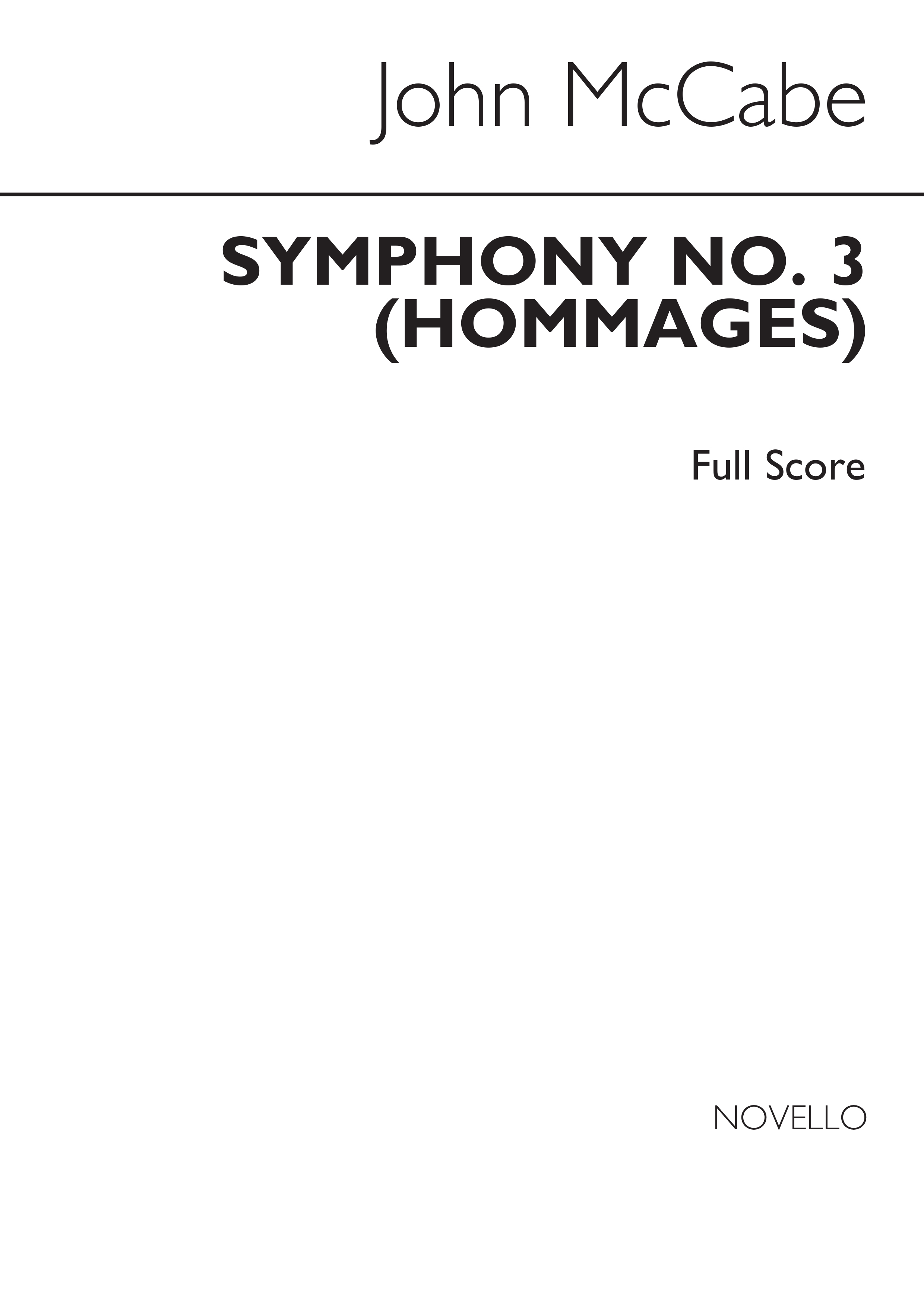 John McCabe: Symphony No.3 (Hommages): Orchestra: Study Score