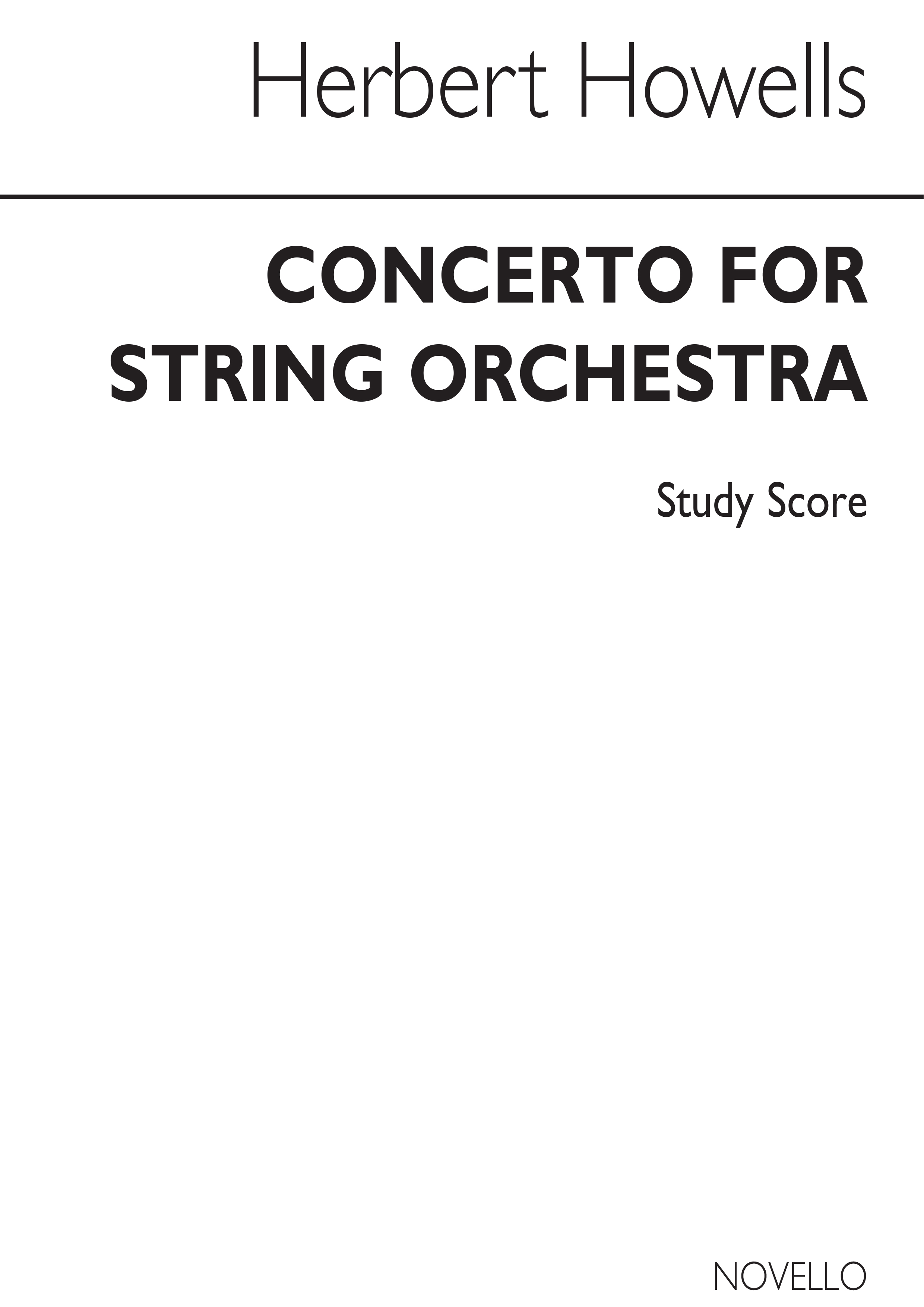 Herbert Howells: Concerto For String Orchestra: Orchestra: Score