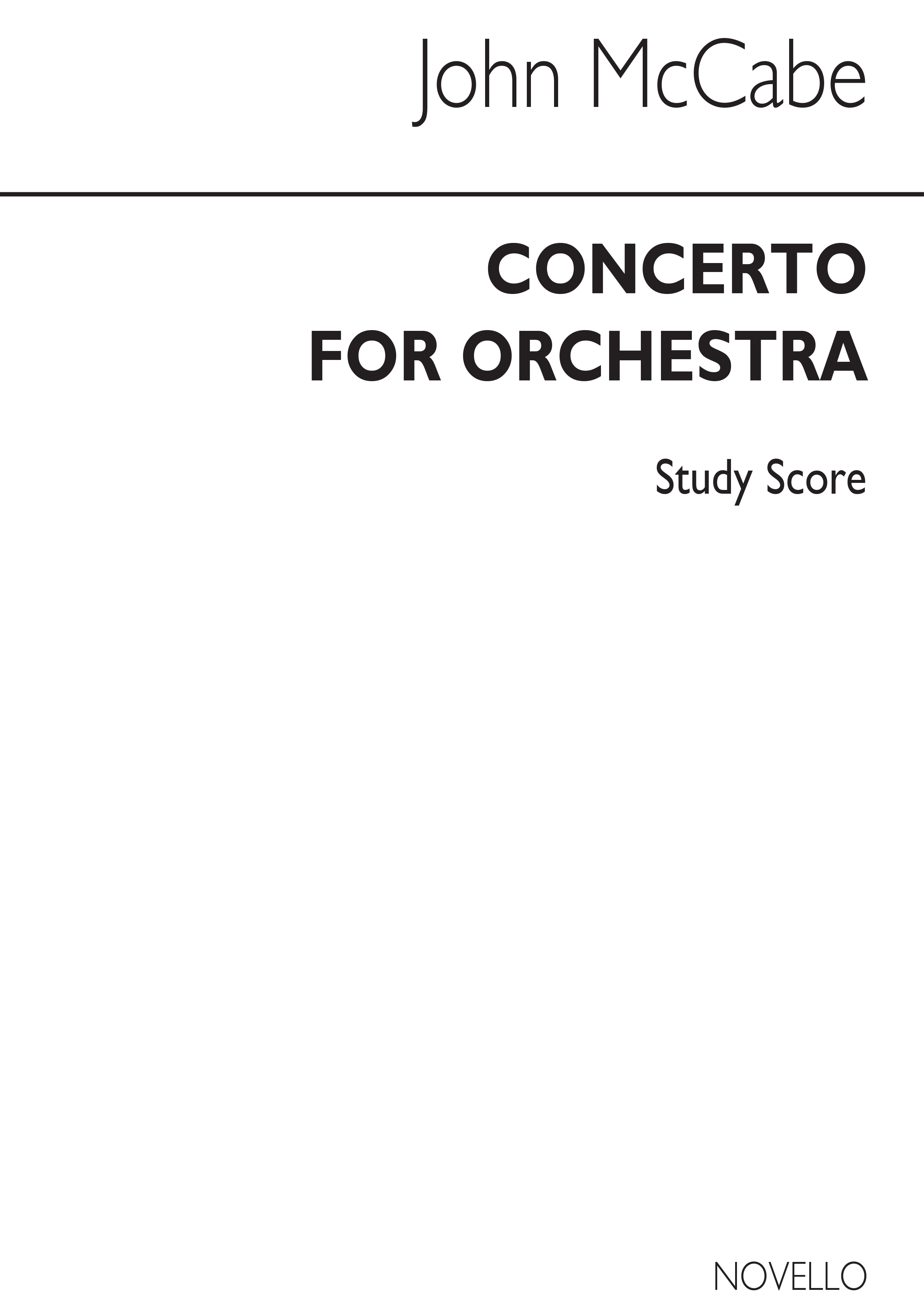 John McCabe: Concerto For Orchestra: Orchestra: Study Score