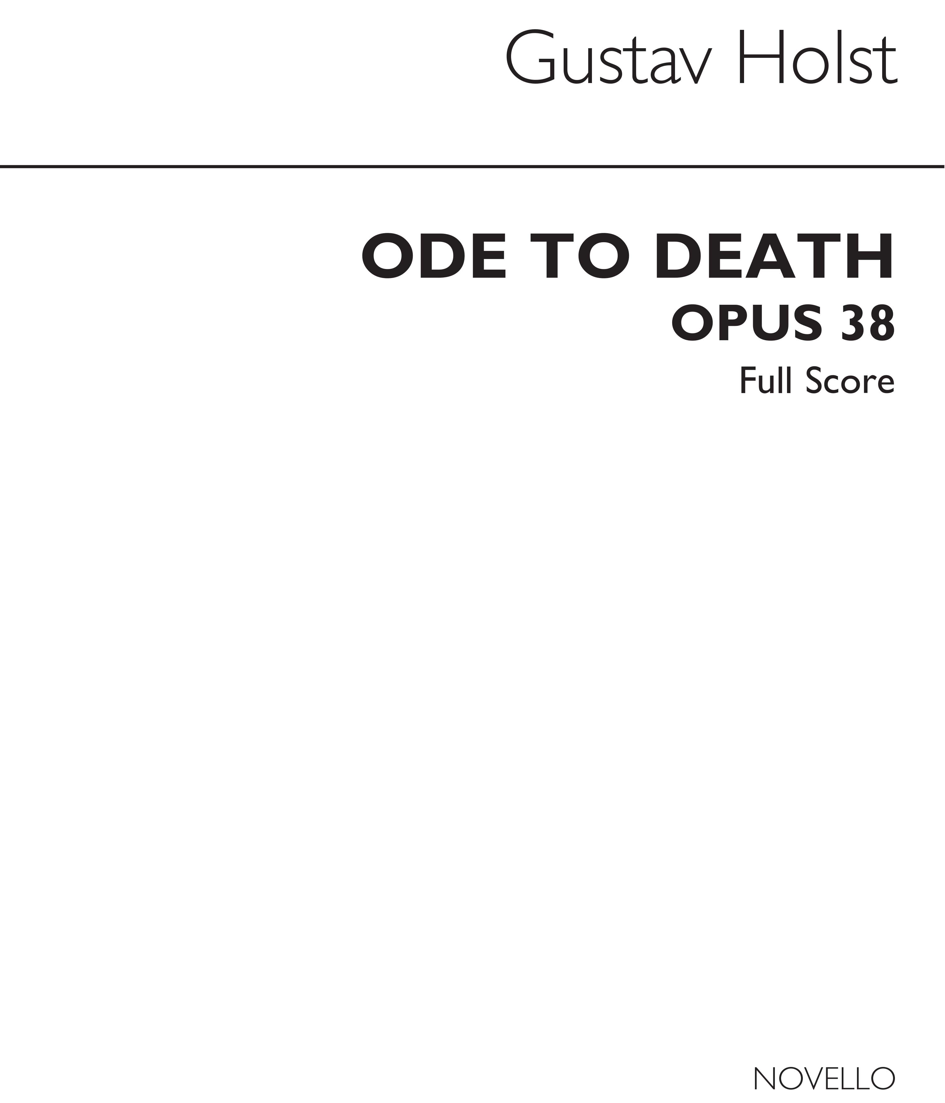 Gustav Holst: Ode To Death Op.38: SATB: Study Score