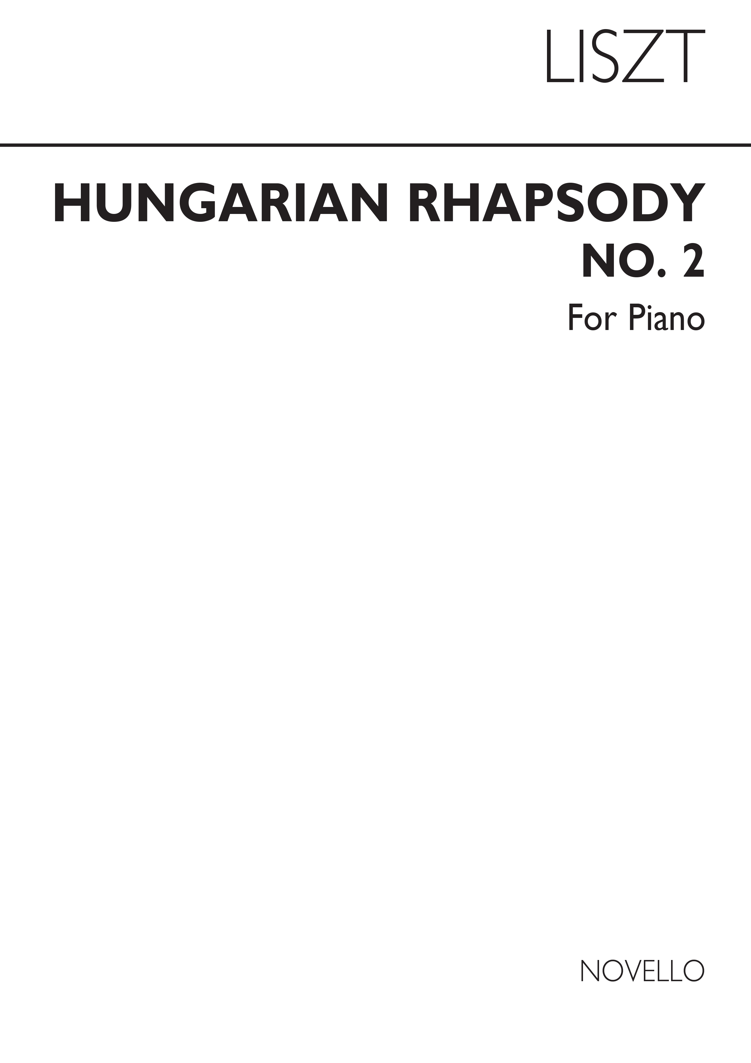 Franz Liszt: Hungarian Rhapsody No 2 Piano: Piano: Instrumental Work