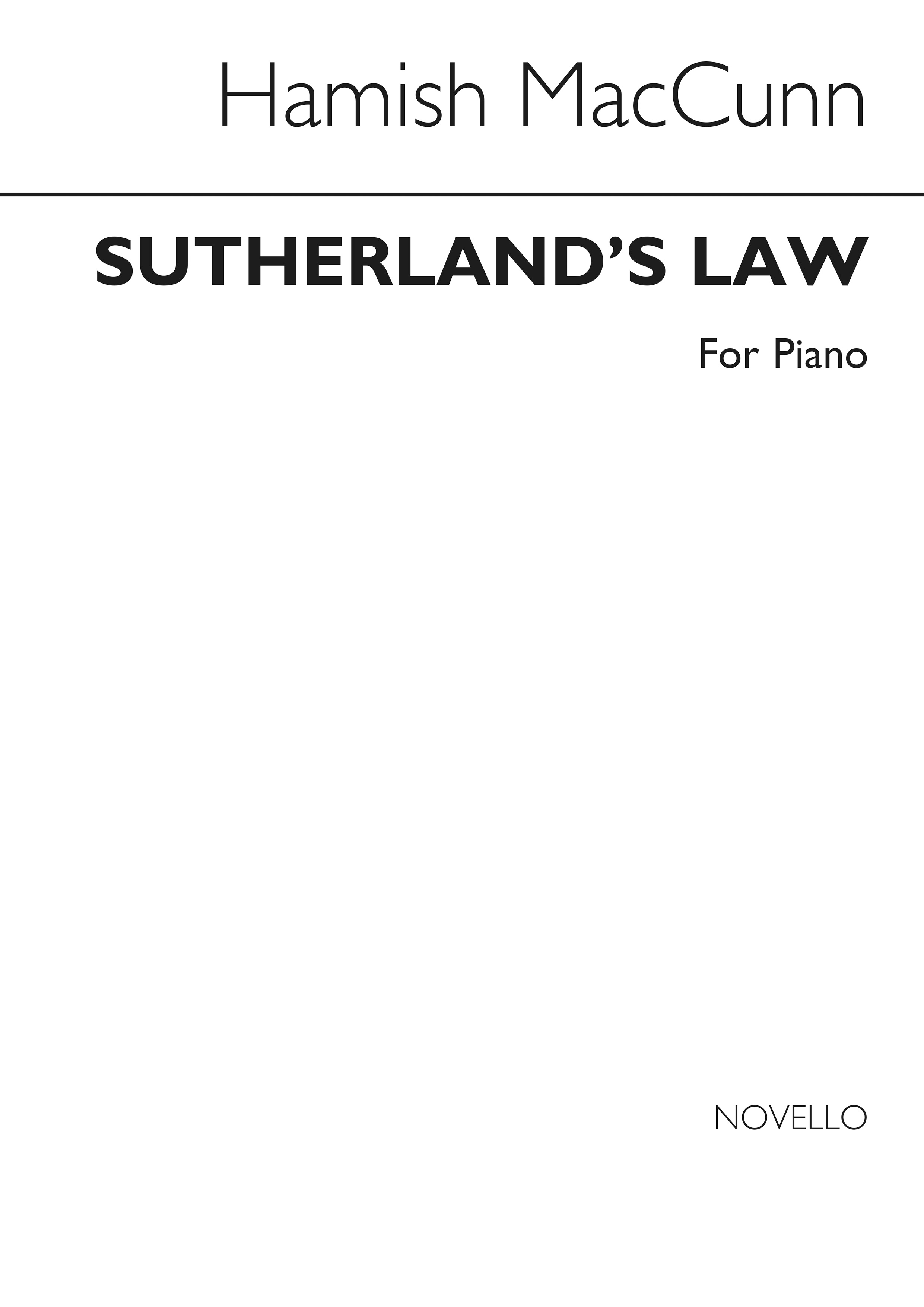 Hamish MacCunn: Sutherland's Law Theme Tune: Piano: Instrumental Work