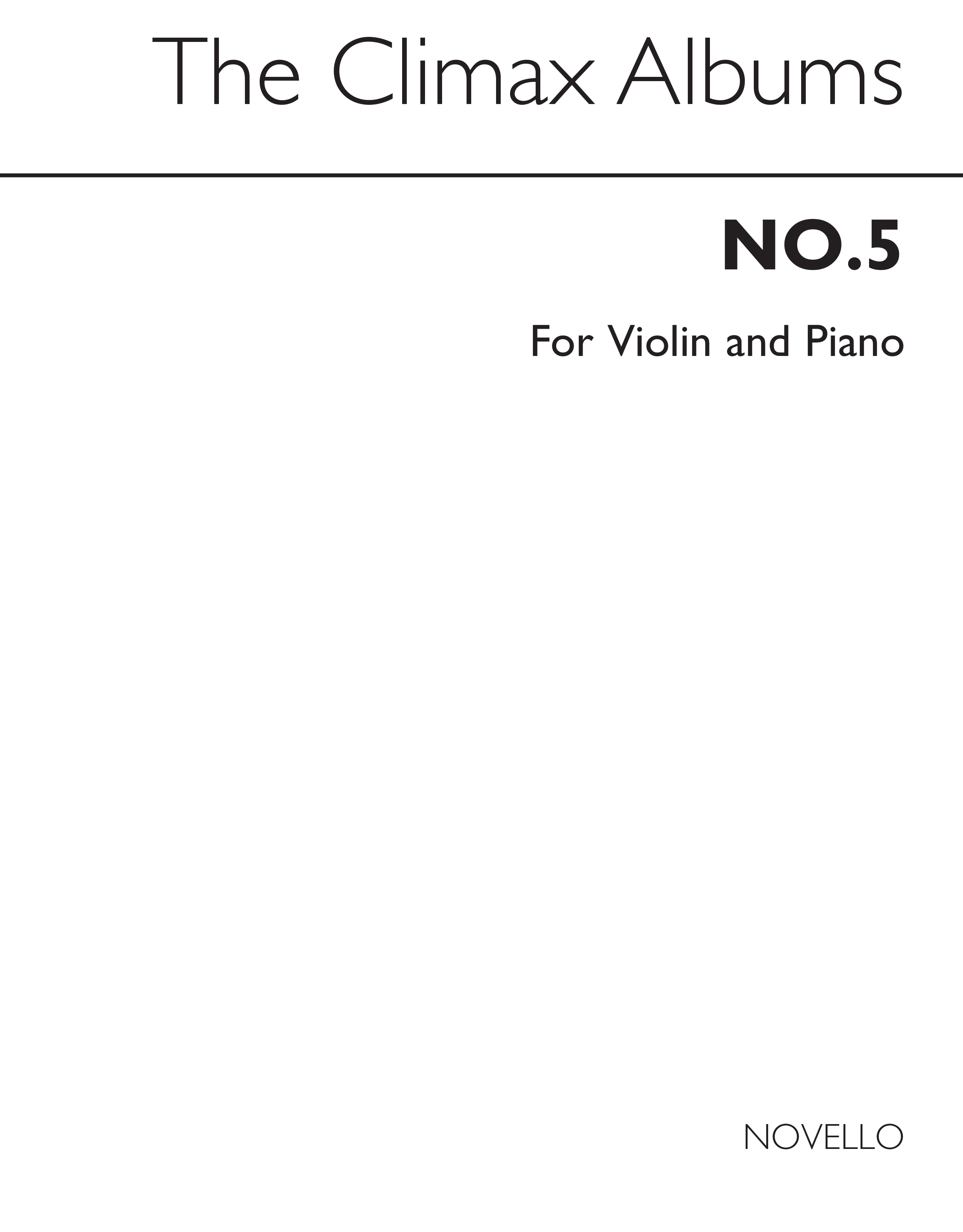 The Climax Album No. 5 For Violin And Piano: Violin: Parts