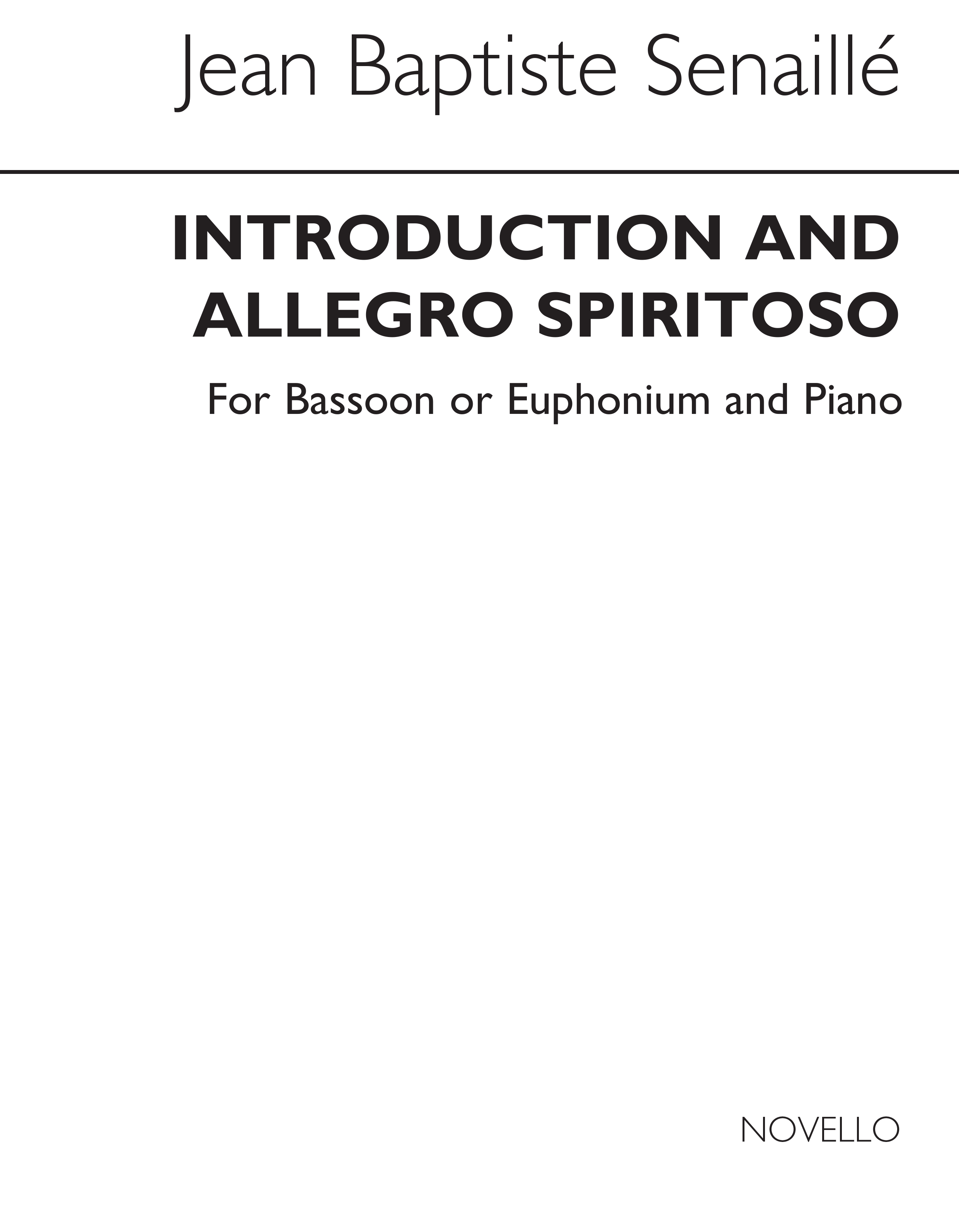 Jean-Baptiste Senaill: Introduction And Allegro (Euphonium/Piano): Euphonium: