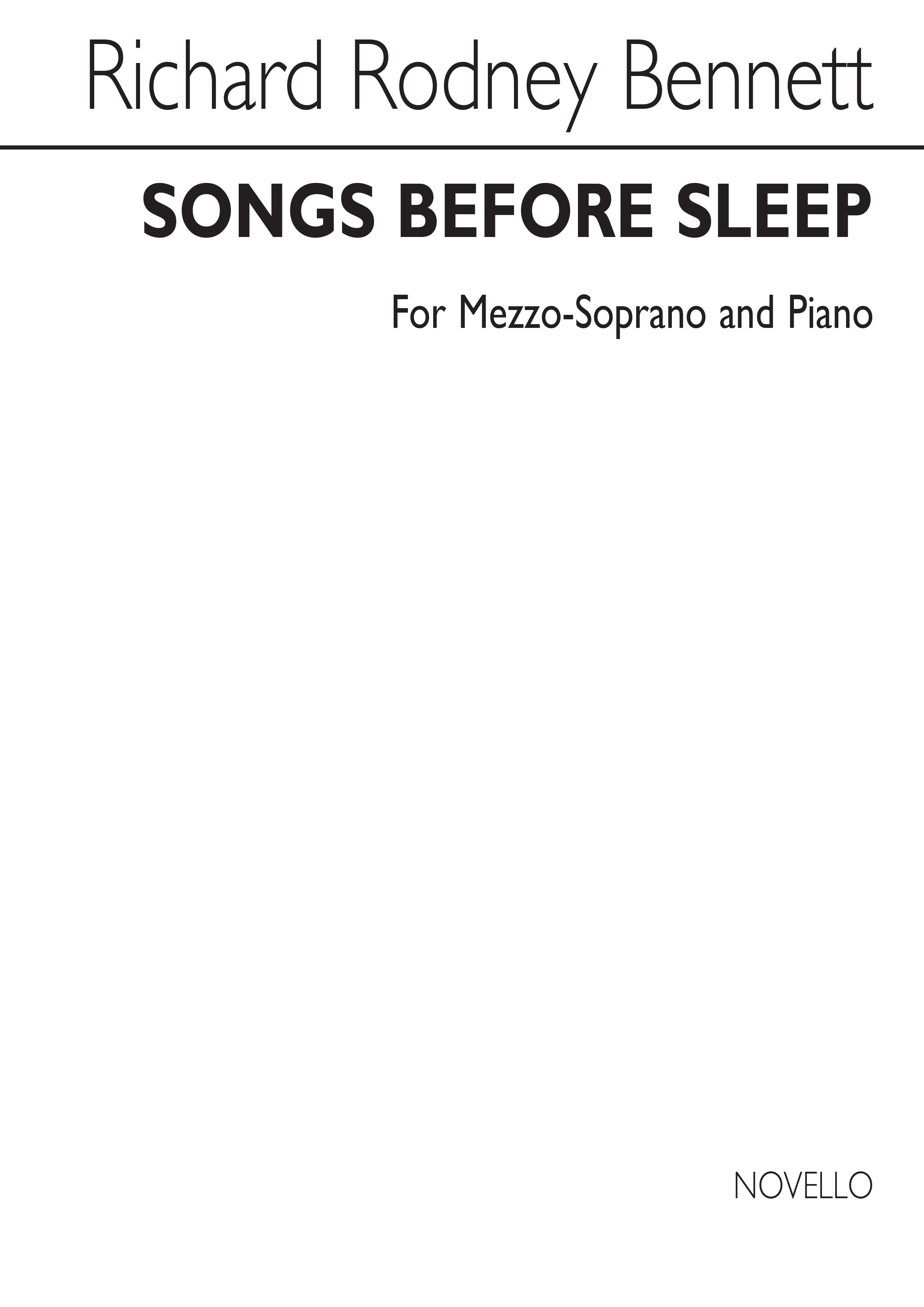 Richard Rodney Bennett: Songs Before Sleep (Mezzo-Soprano): Mezzo-Soprano: Vocal