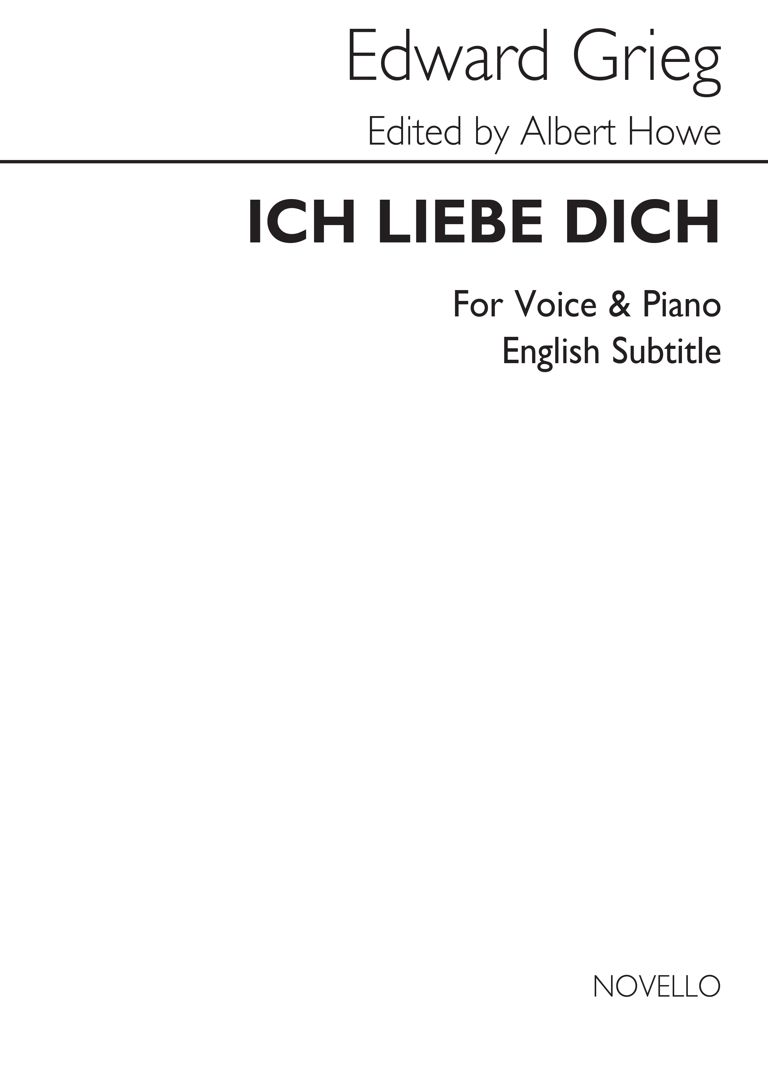 Edvard Grieg: Ich Liede Dich: Soprano: Vocal Work