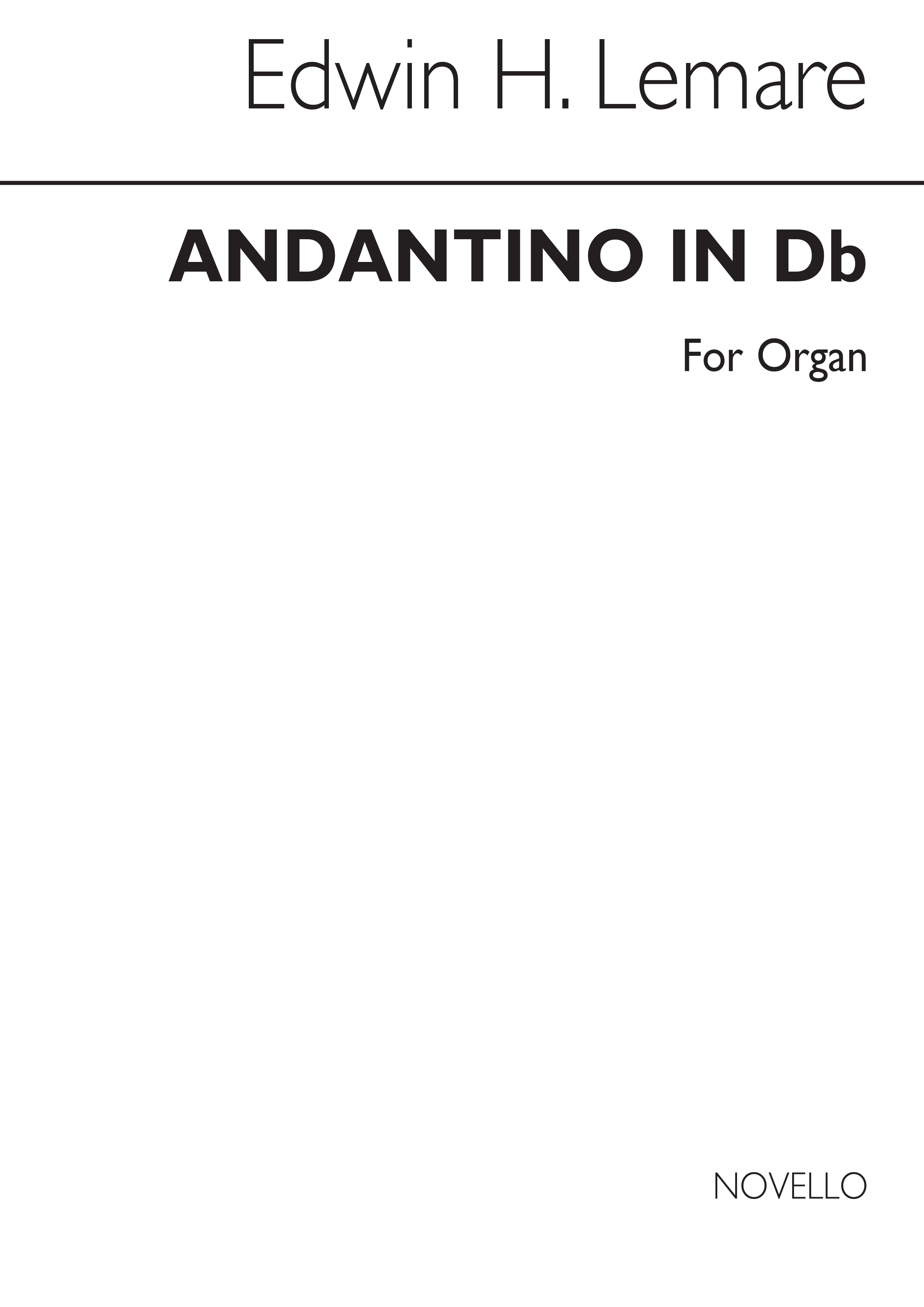 Edwin H. Lemare: Andantino In Db For Organ: Organ: Instrumental Work