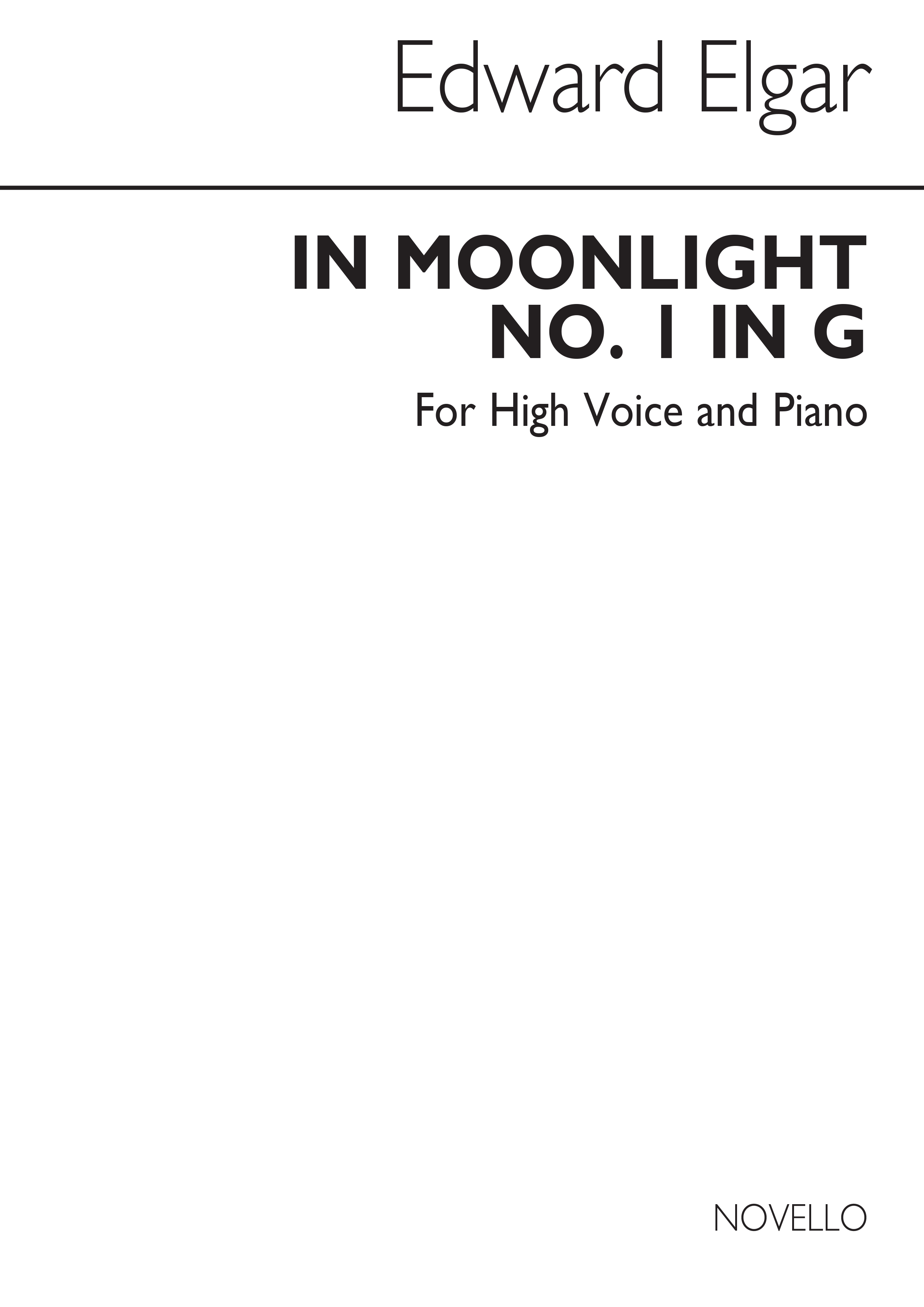 Edward Elgar: In Moonlight In G: High Voice: Vocal Score