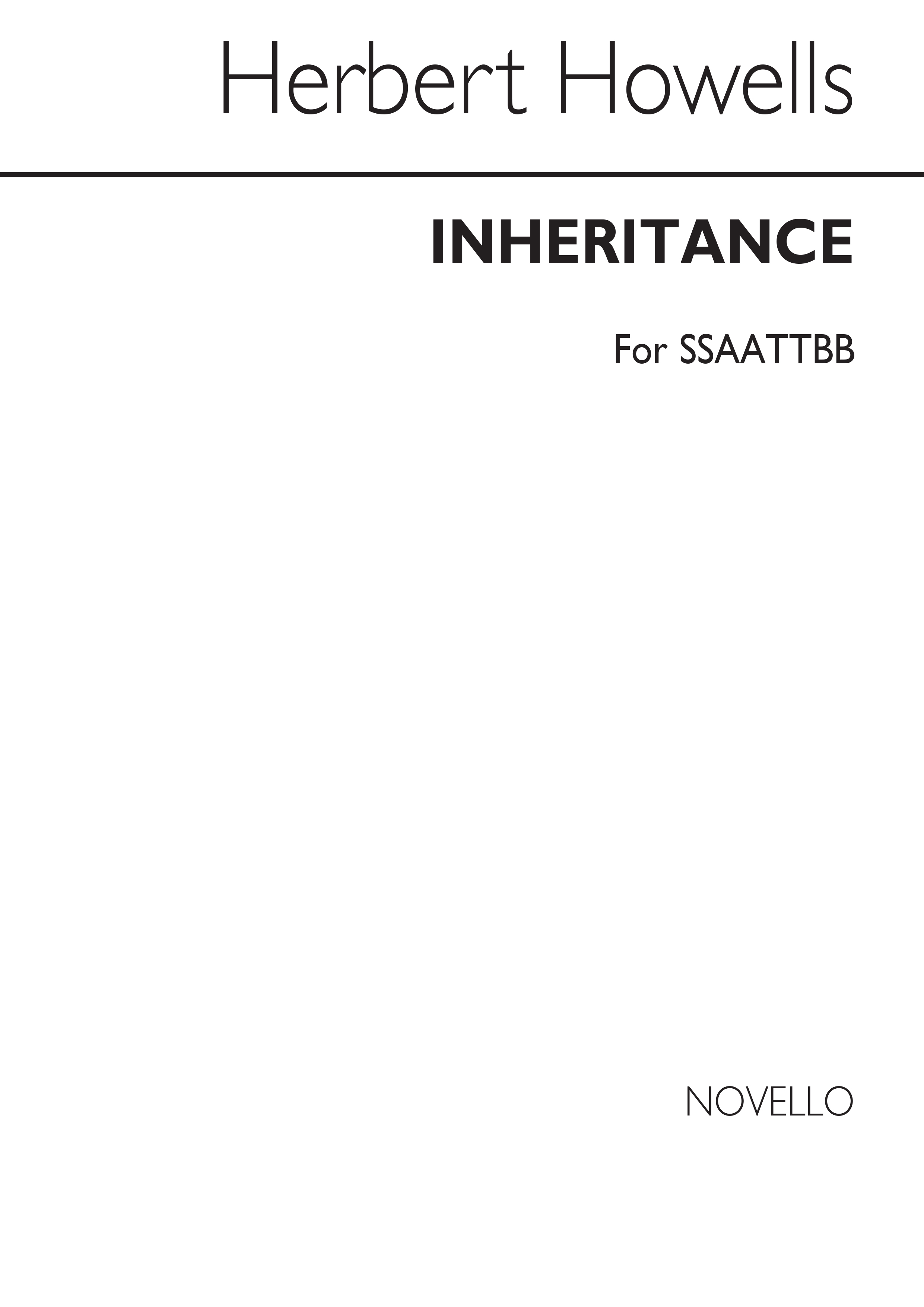 Herbert Howells: Inheritance: SATB: Vocal Score