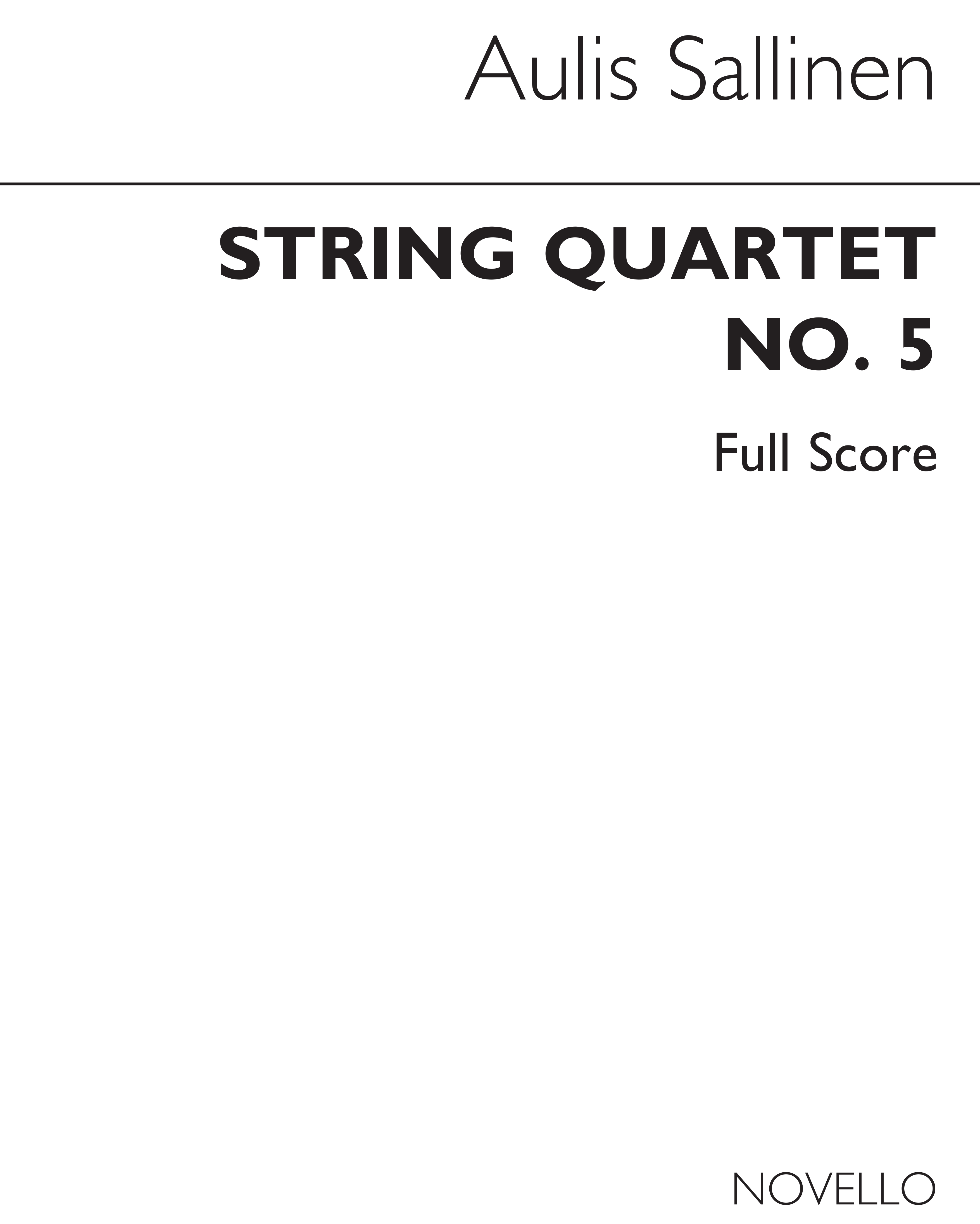 Aulis Sallinen: String Quartet No. 5: String Quartet: Score
