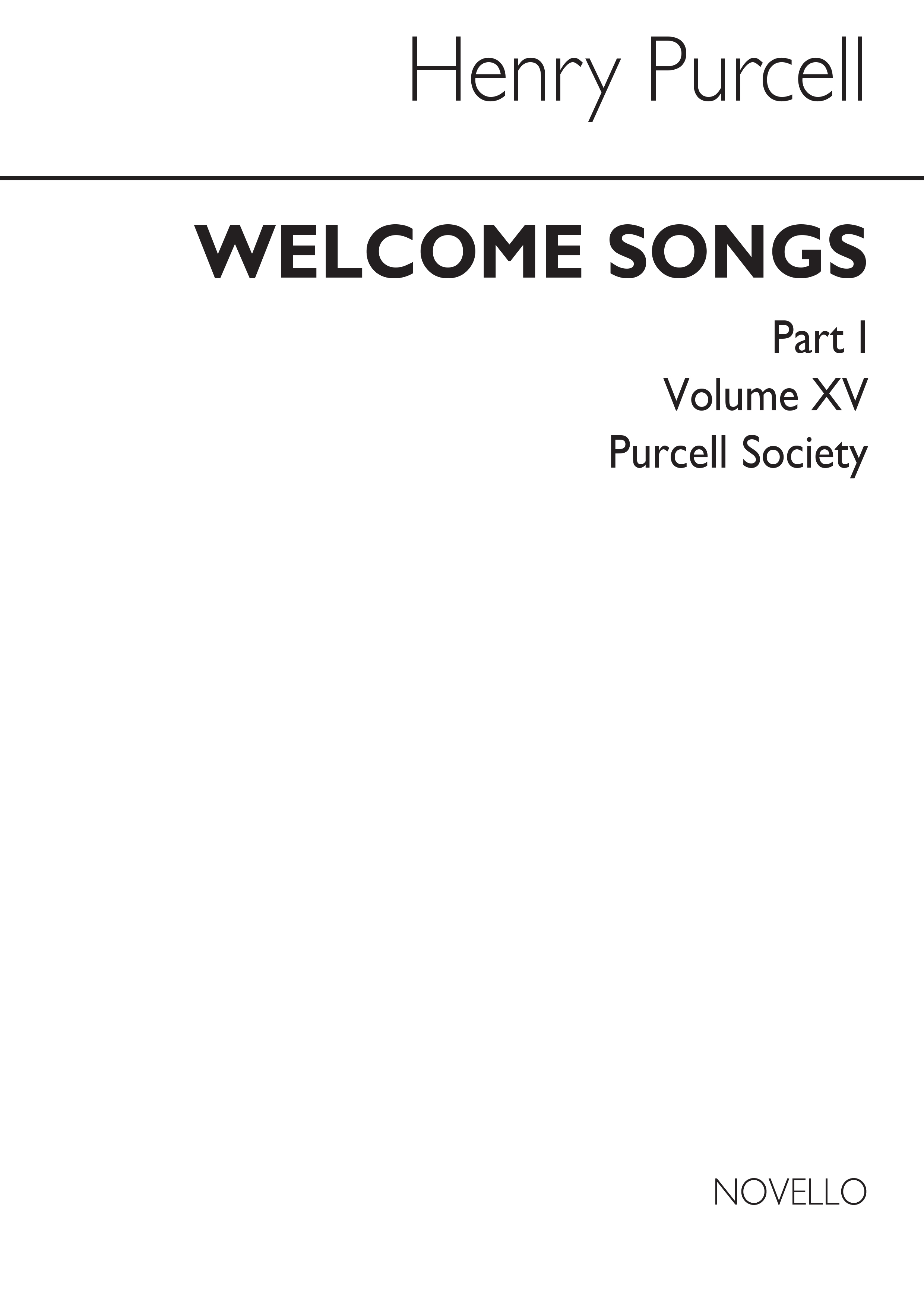 Henry Purcell: Purcell Society Volume 15 - Royal Welcome Songs: SATB: Vocal