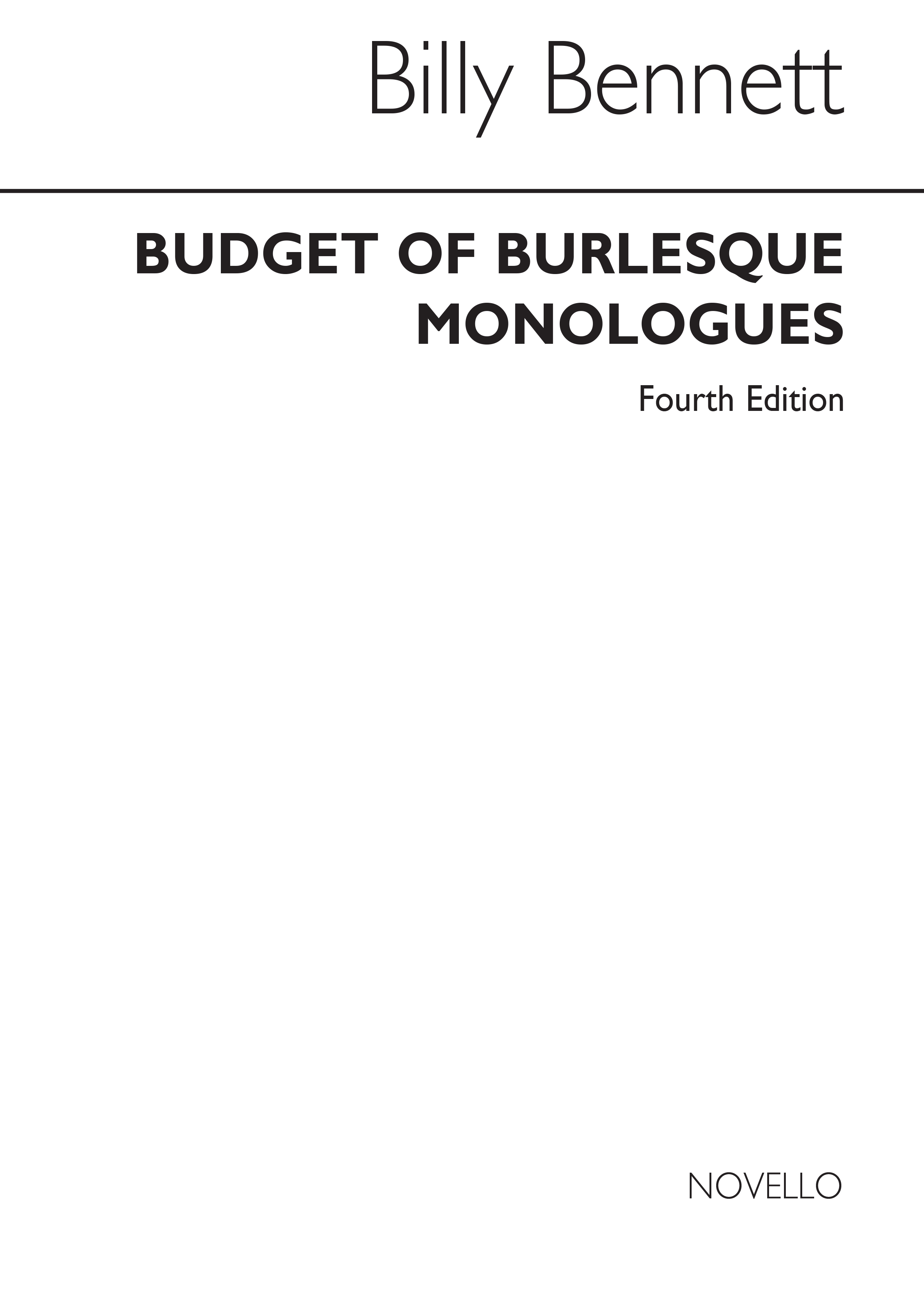 Billy Bennett: Fourth Budget Of Burlesque Monologues: Voice: Lyrics