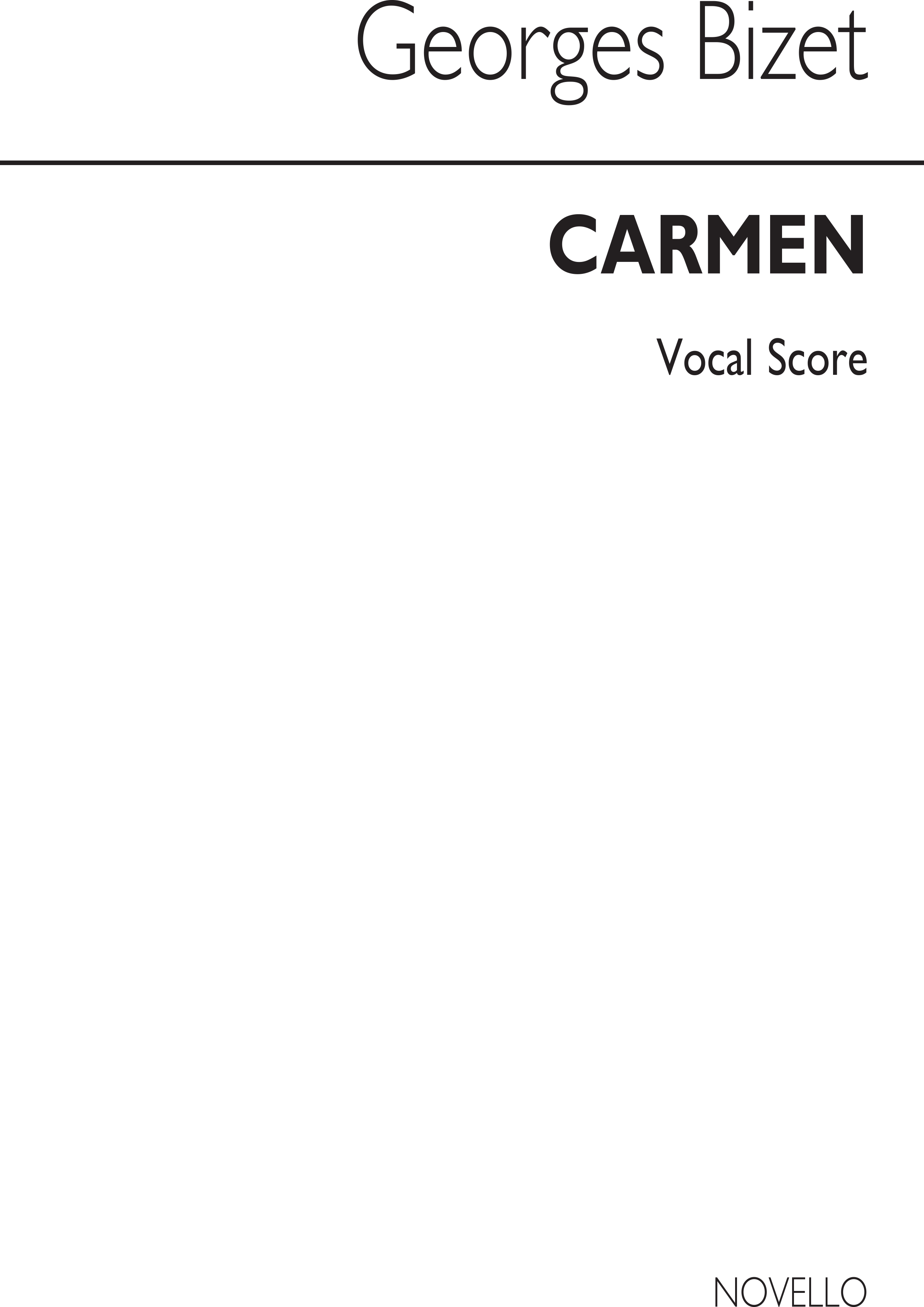 Georges Bizet: Carmen (Vocal Score- Abridged Concert Version): Opera: Vocal