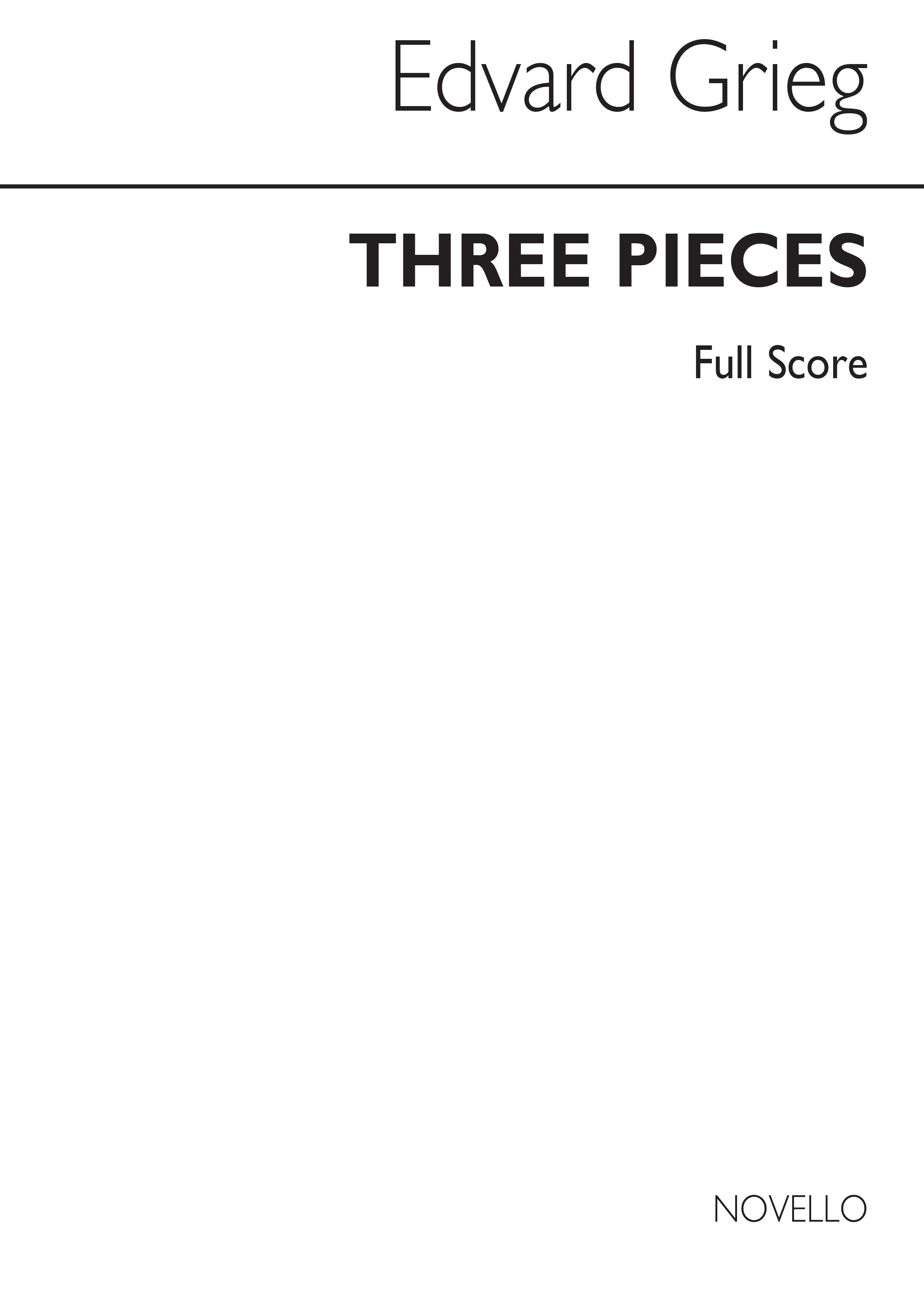 Edvard Grieg: Three Pieces From Opus 17: Orchestra: Score