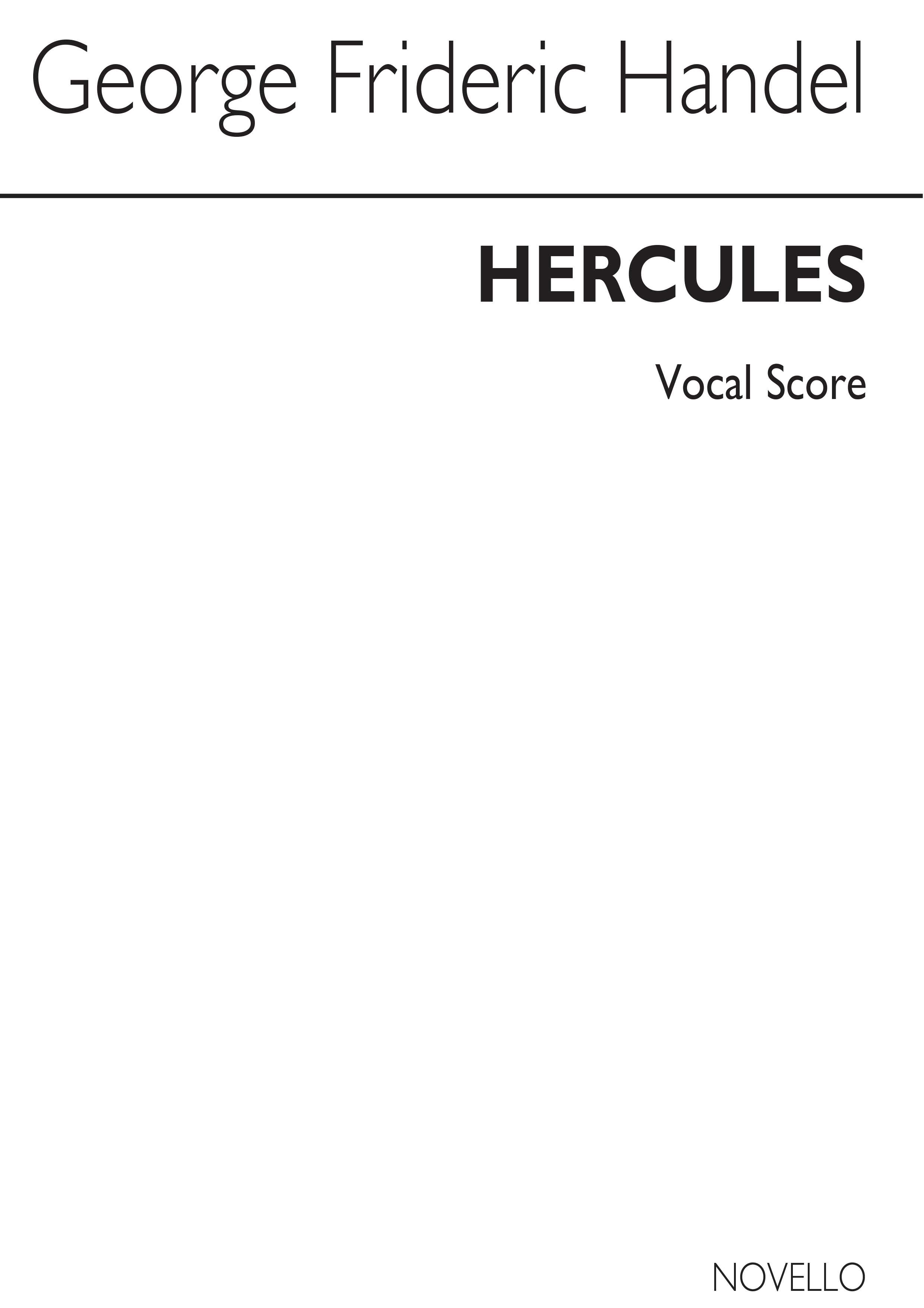 Georg Friedrich Händel: Hercules: SATB: Vocal Score