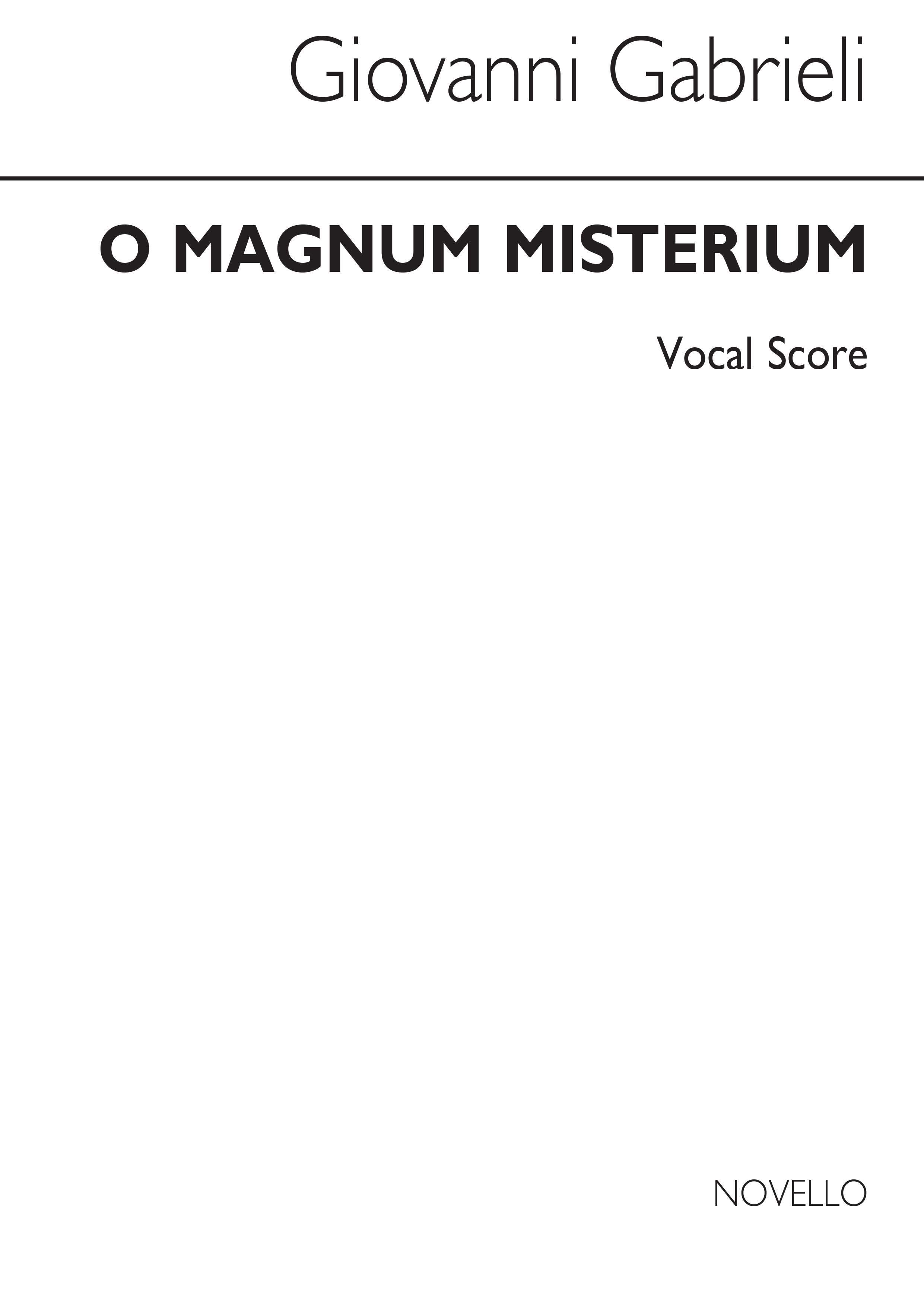 Galmili: O Magnum Misterium: SATB: Vocal Score