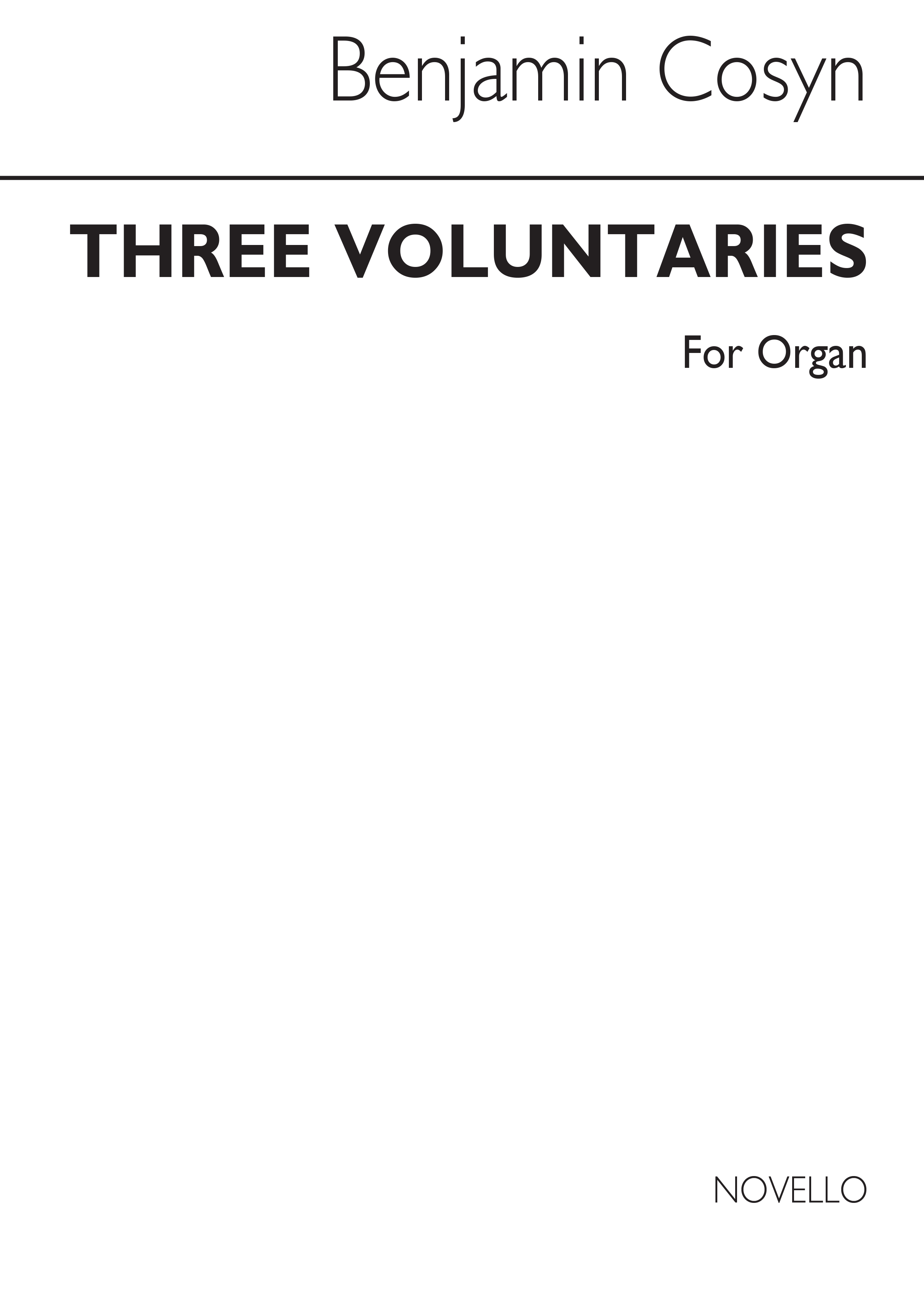 Cosyn Three Voluntaries Organ Arr. Steele: Organ: Instrumental Work