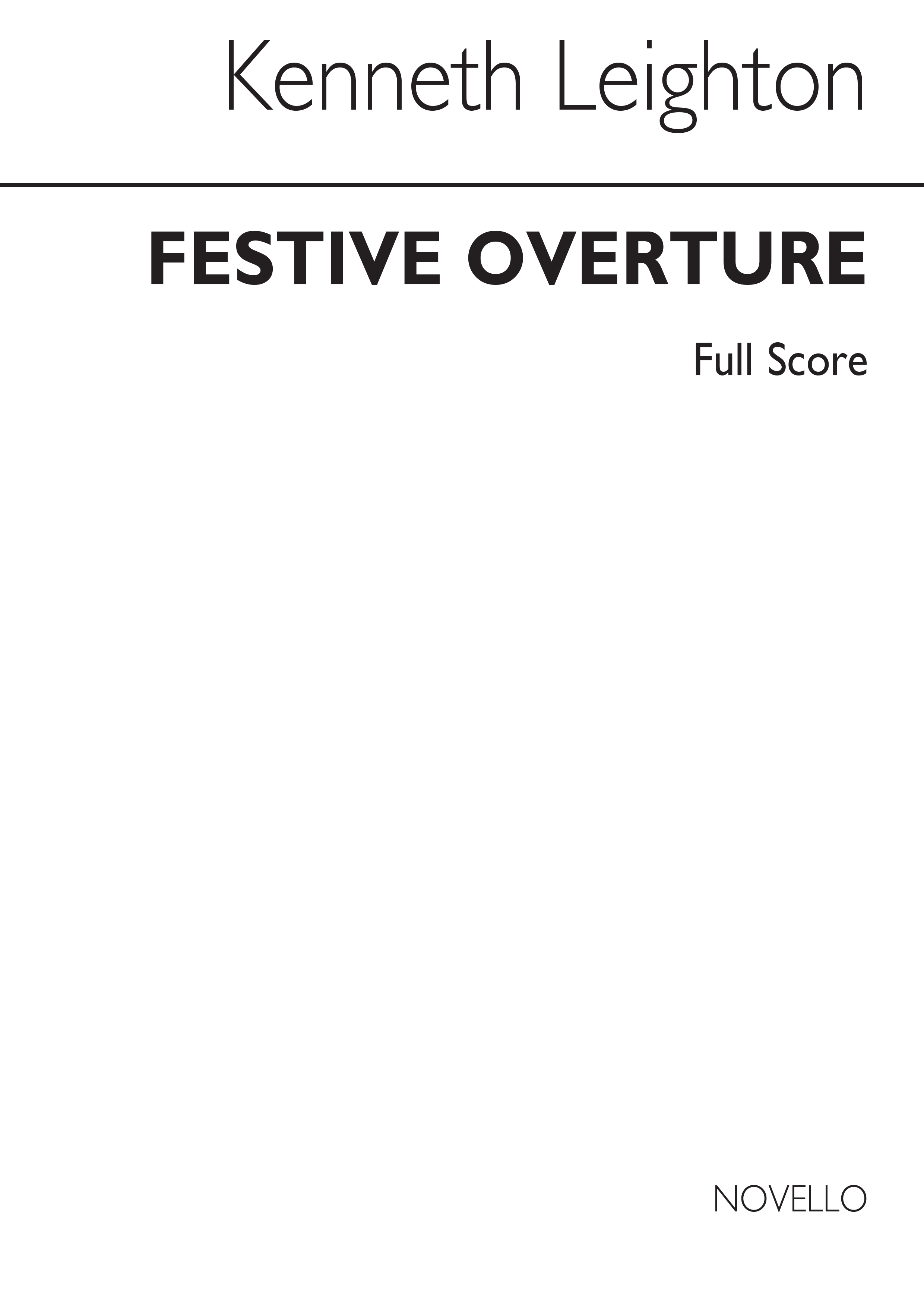 Kenneth Leighton: Festive Overture: Orchestra: Score