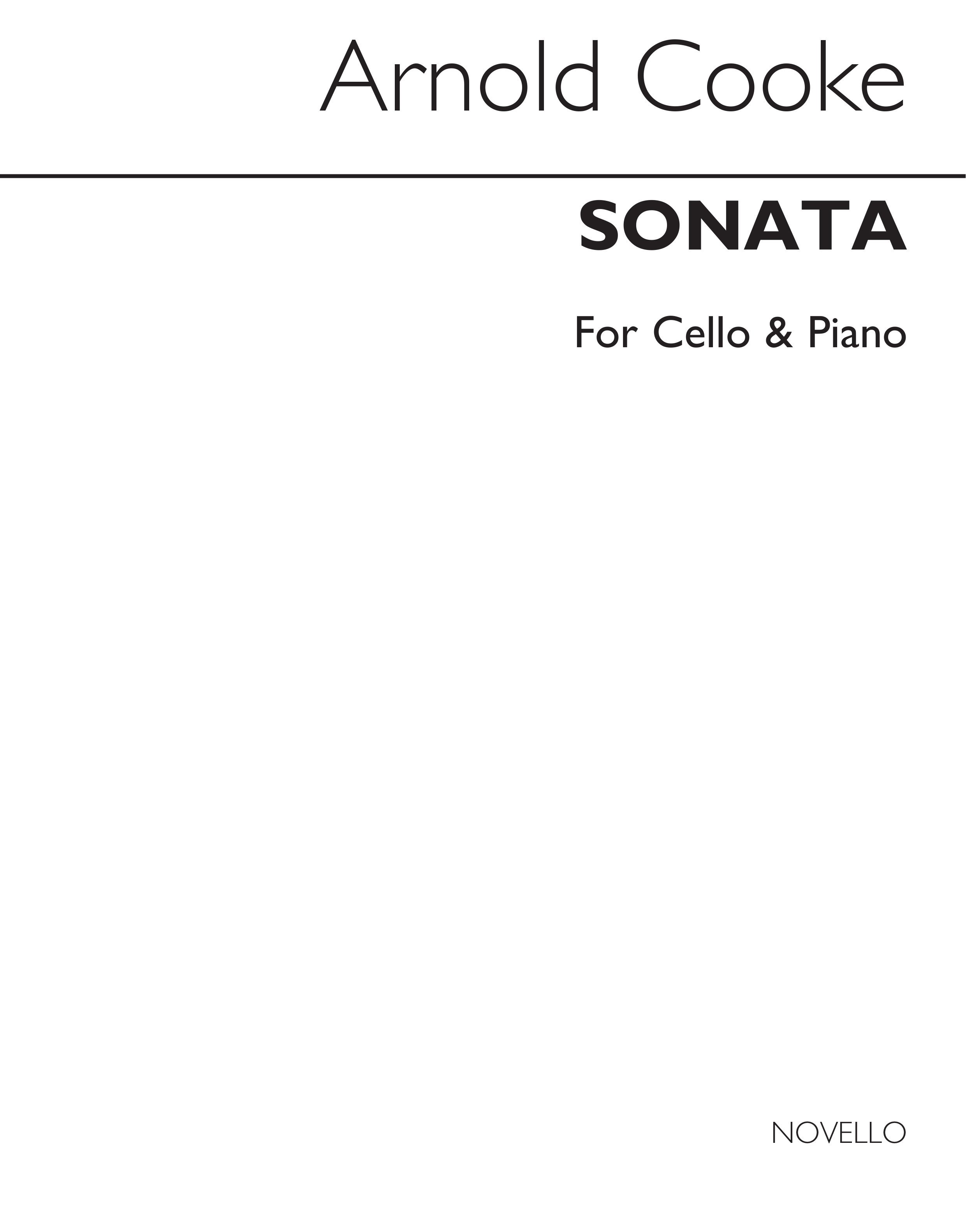 Arnold Cooke: Cello Sonata with Piano Accompaniment: Cello: Instrumental Work