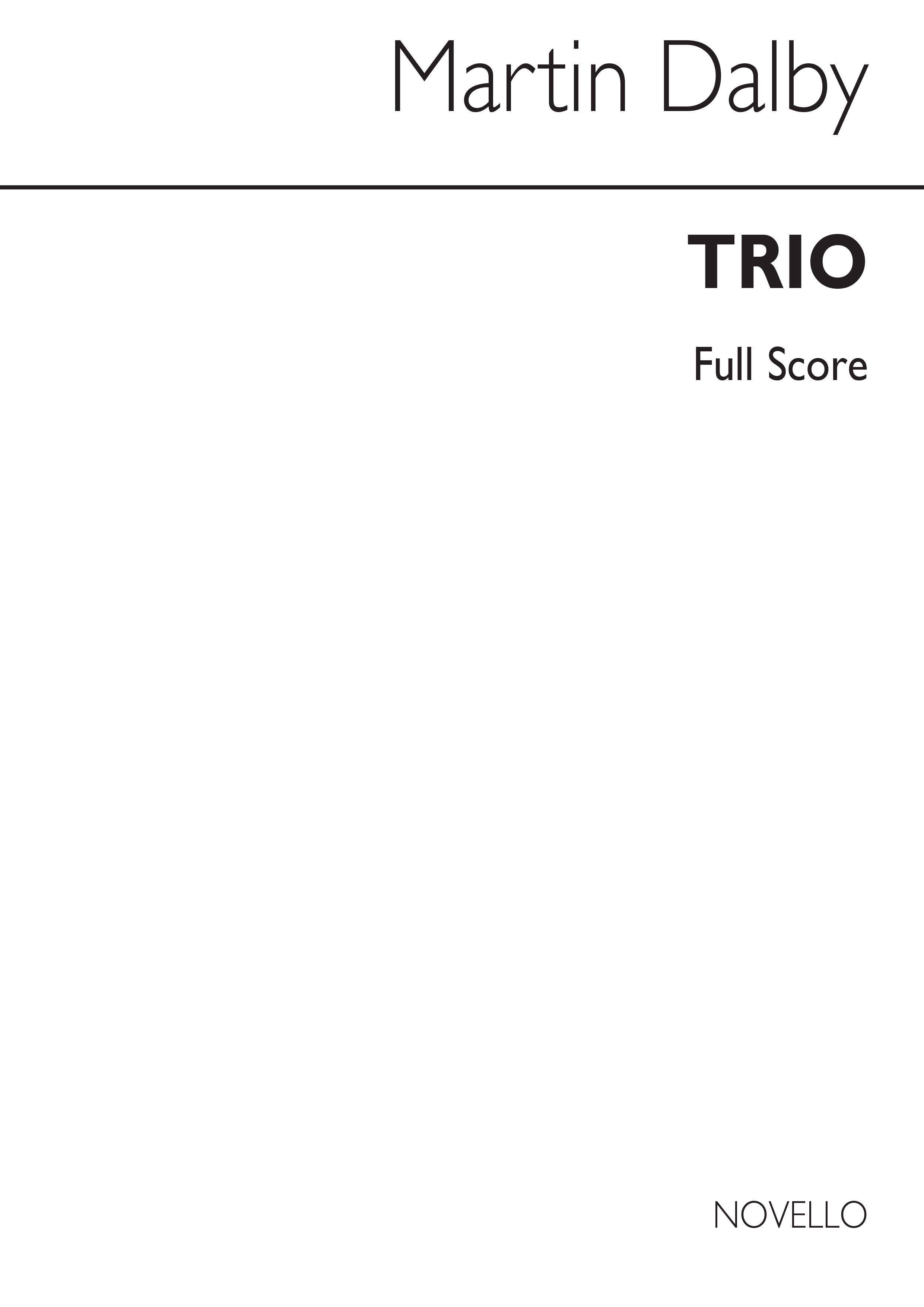 Martin Dalby: Piano Trio (Score and Piano Part): Piano Trio: Score and Parts