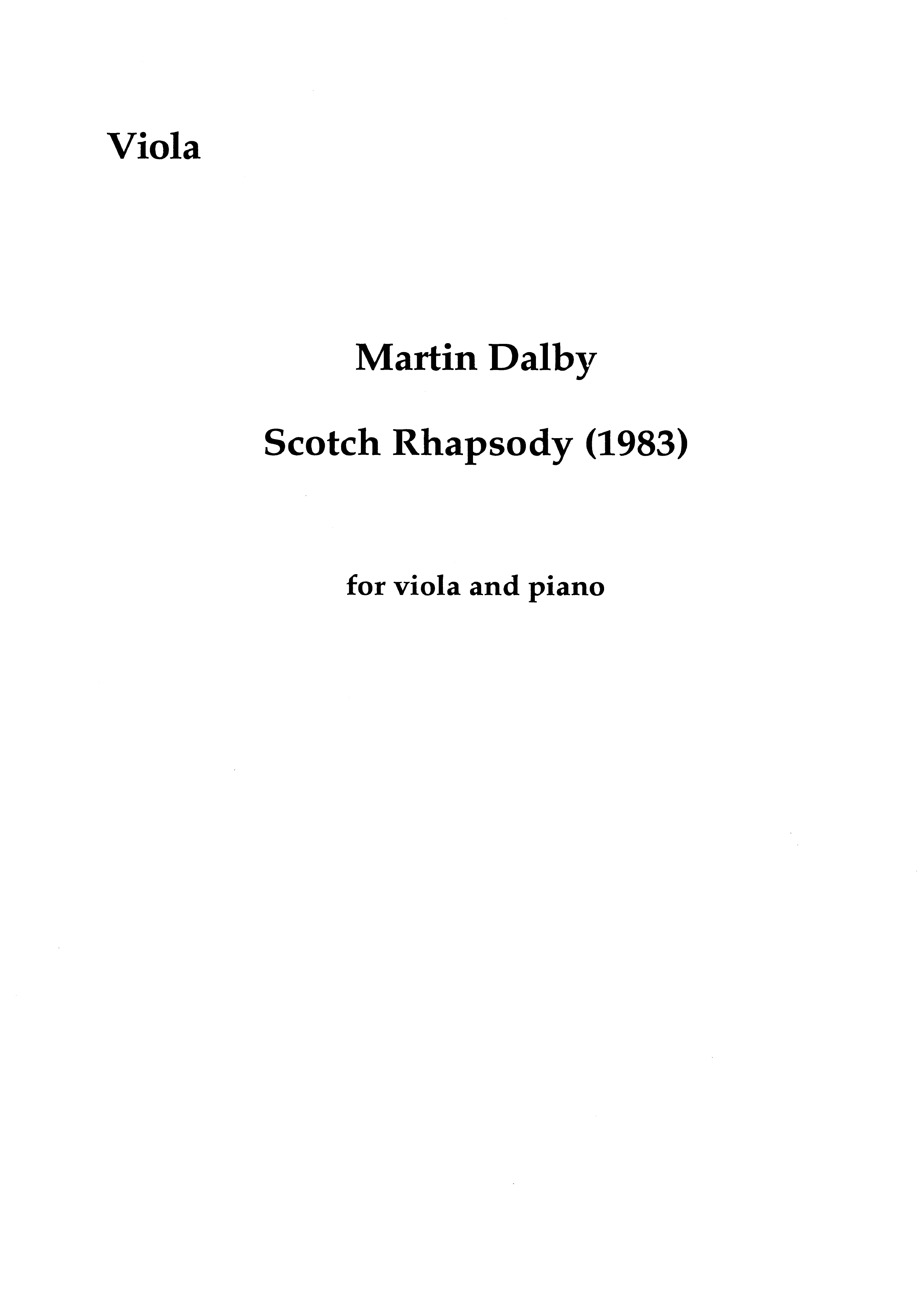 Martin Dalby: Scotch Rhapsody (Viola Part): Viola: Instrumental Work