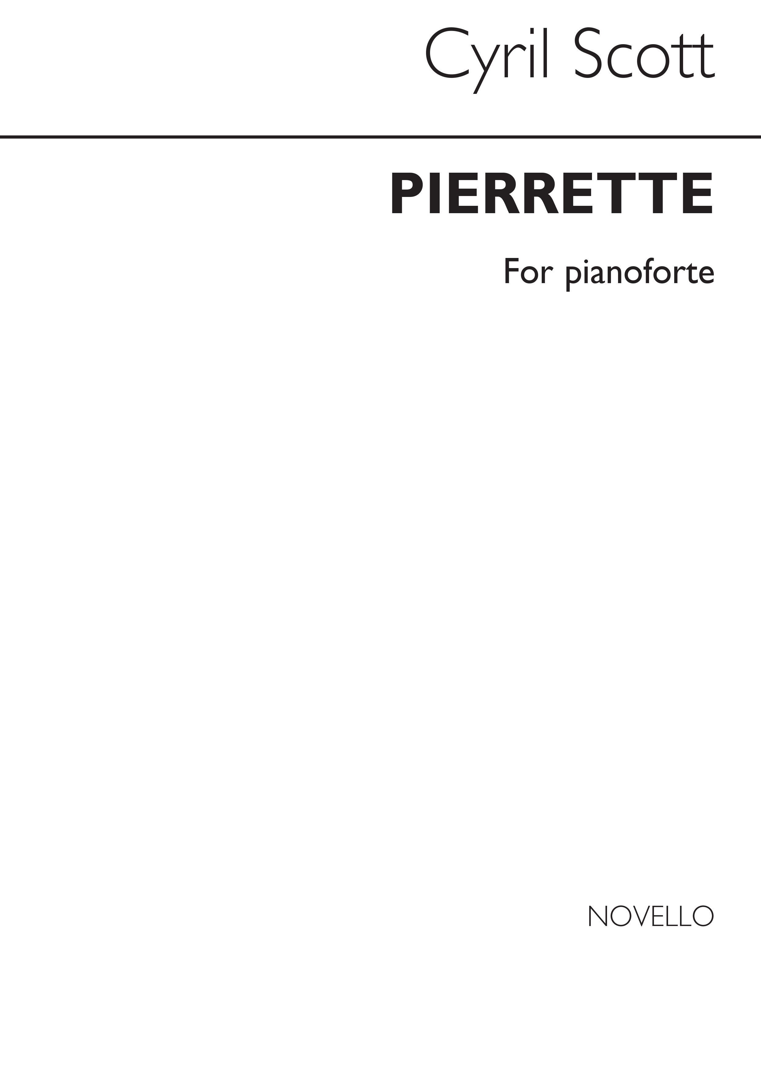 Cyril Scott: Pierrette for Piano: Piano: Instrumental Work