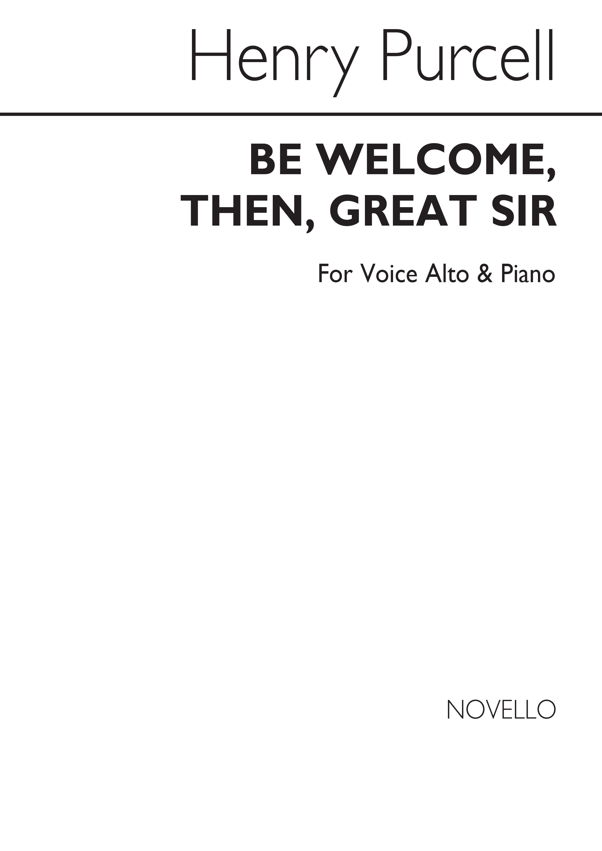 Henry Purcell: H Be Welcome Then Great Sir V/S: Voice: Vocal Score