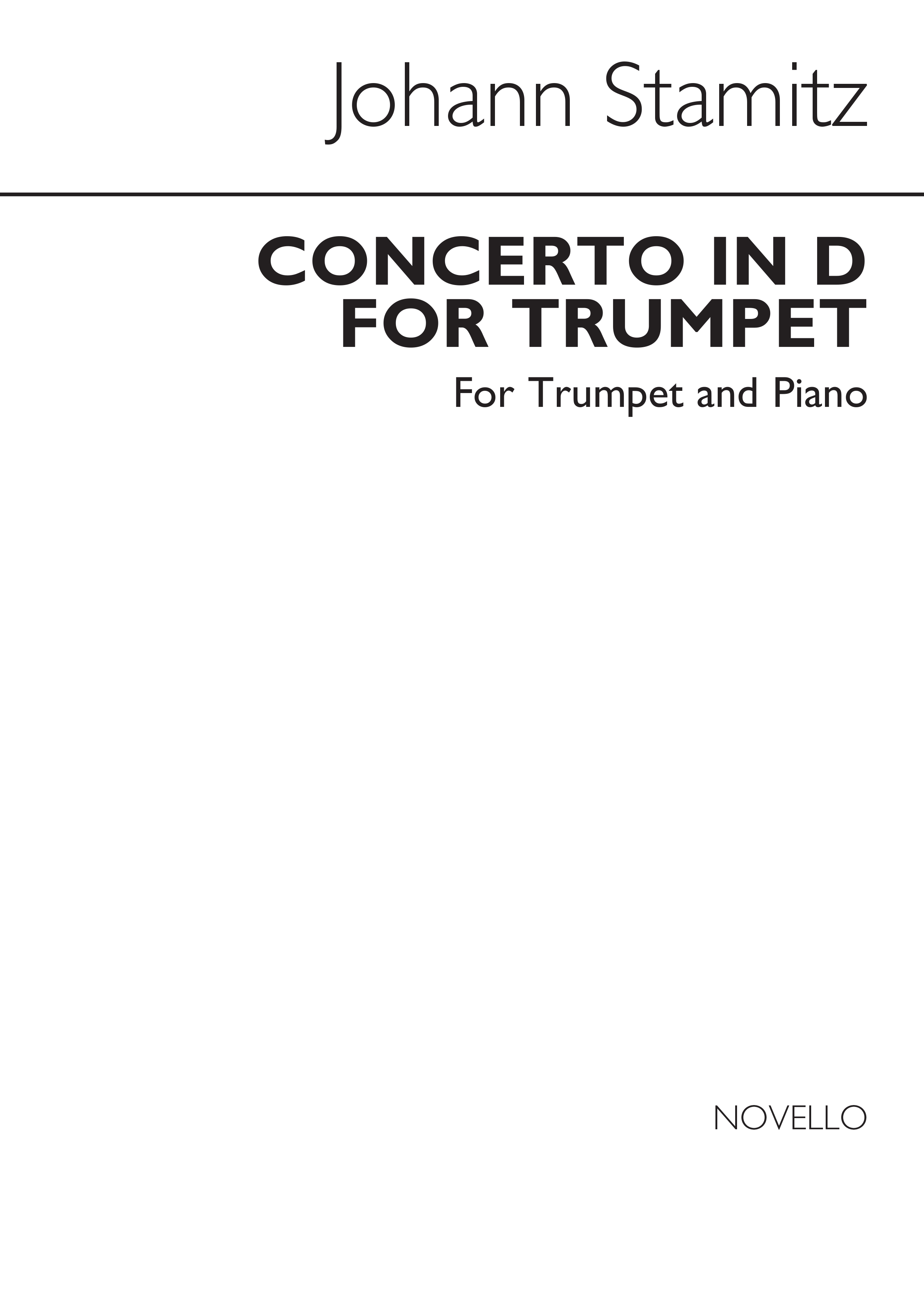 Johann Stamitz: Concerto In D (Trumpet/Piano): Trumpet: Score and Parts